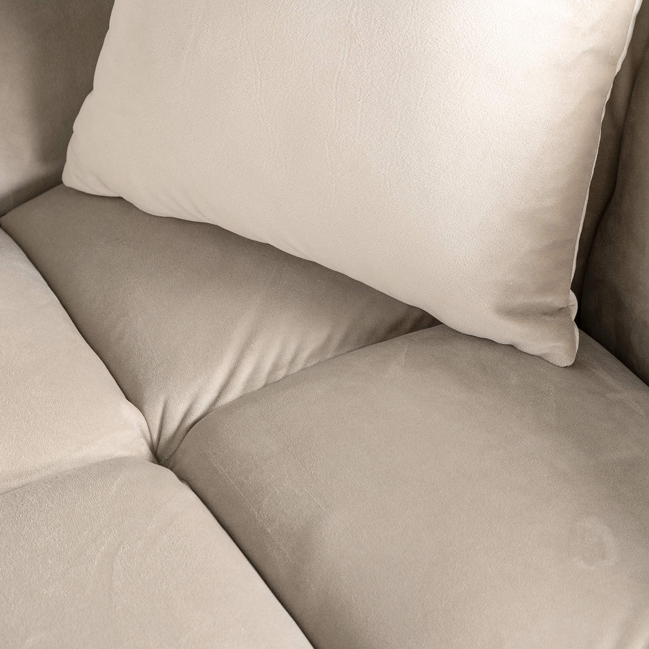 S5136 KHAKI VELVET - Sofa Cube 3-osobowa + salon lewa (Quartz Khaki 903)