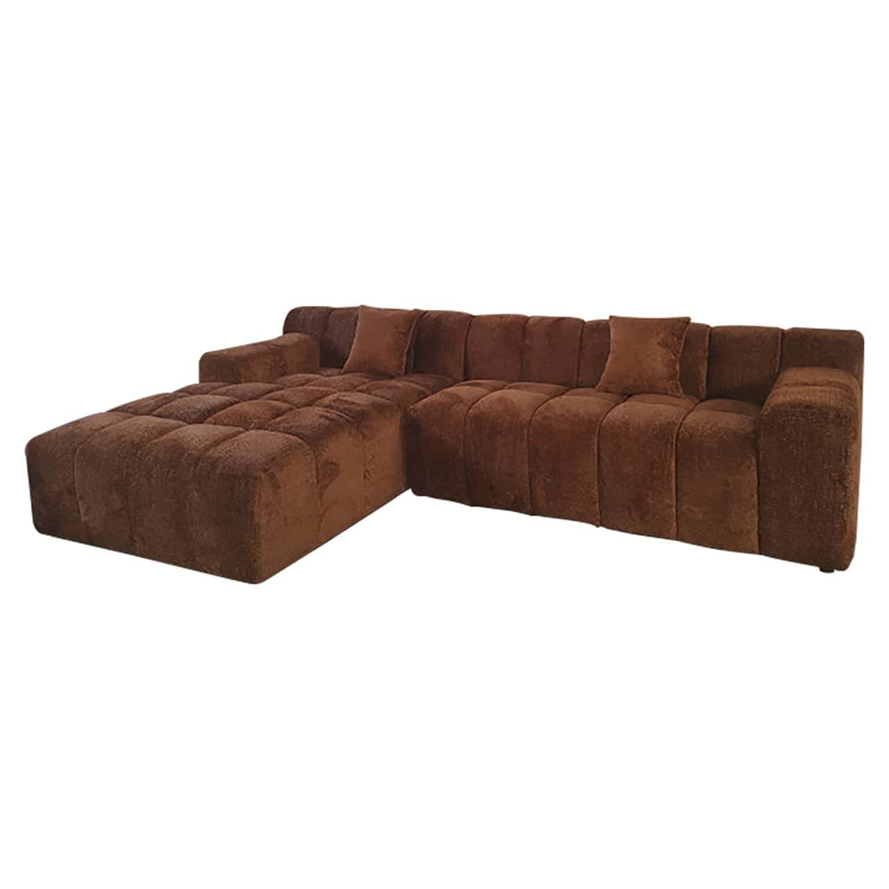 S5136 LOVELY CINNAMON - Sofa Cube 3-osobowa + salon lewa (Be Lovely 603 Cinnamon)