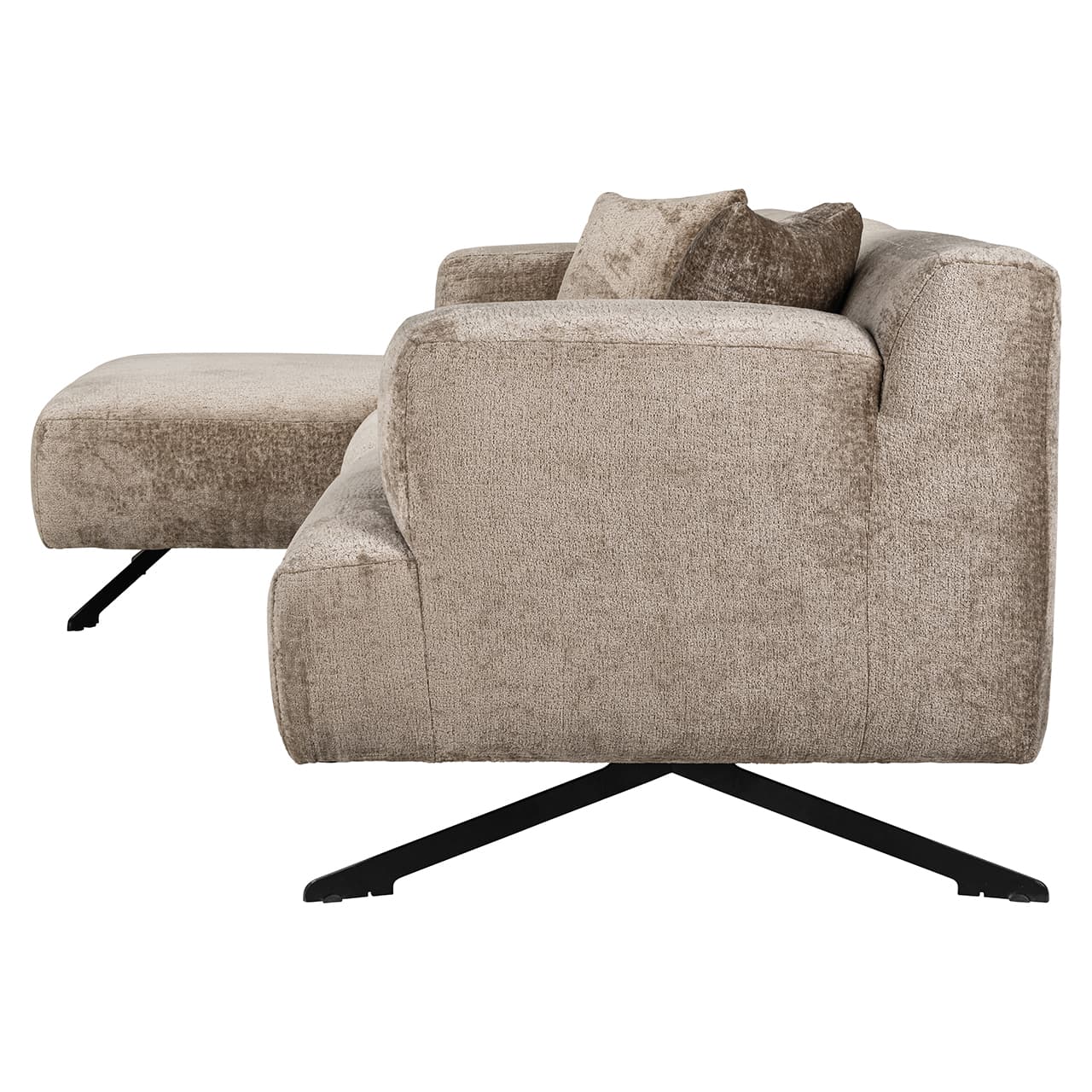 S5138 TAUPE CHENILLE - Sofa Donovan 3-osobowa + salon lewy (Bergen 104 szenil ciemnoszary)