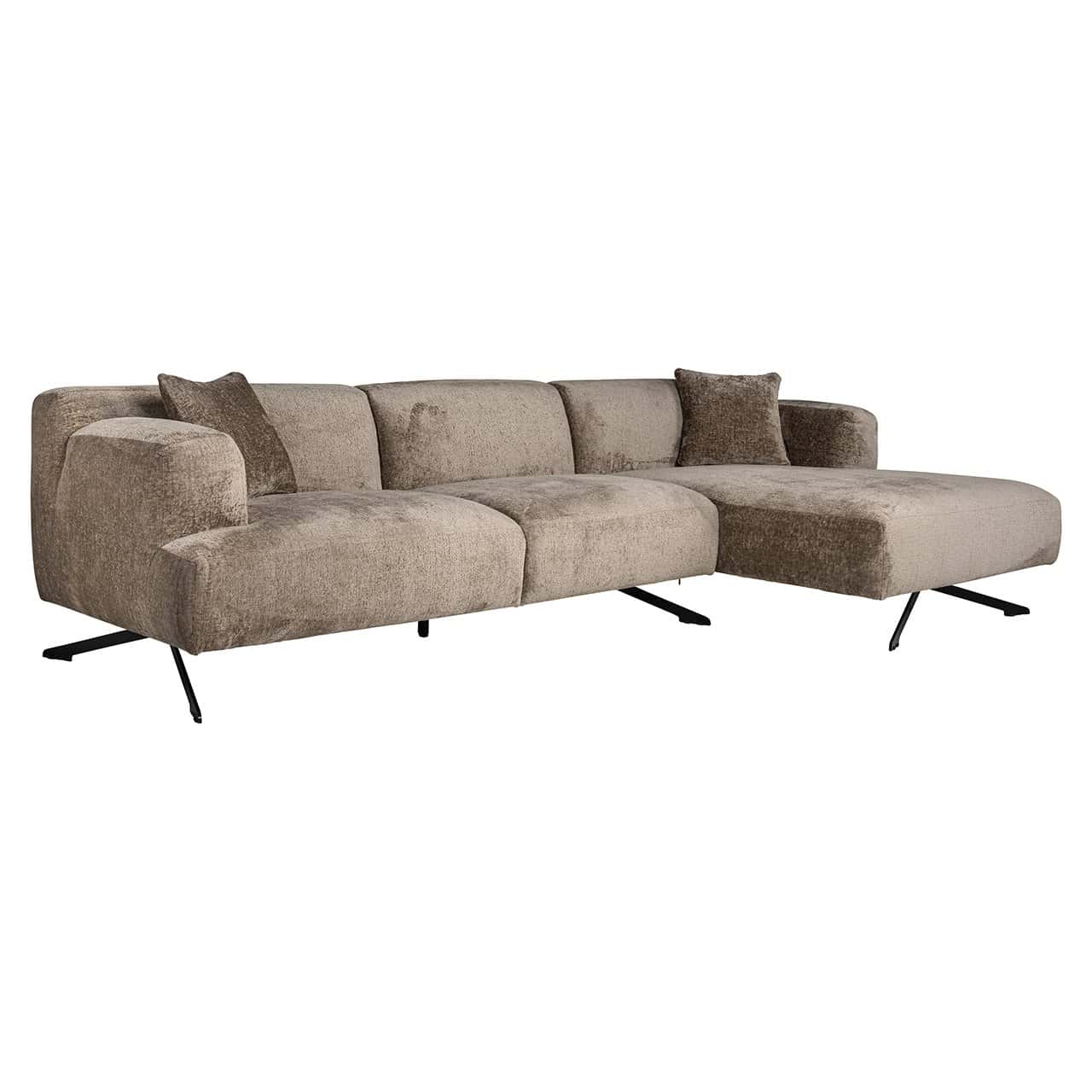 S5139 TAUPE CHENILLE - Sofa Donovan 3-osobowa + salon prawy (Bergen 104 szenil ciemnoszary)