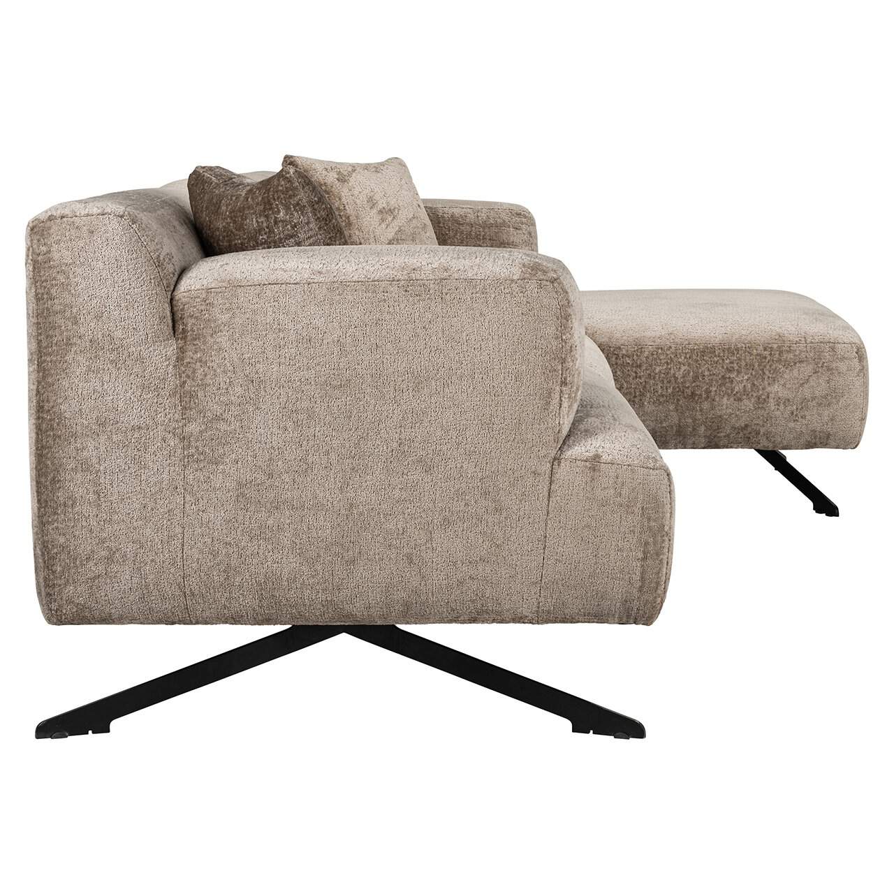 S5139 TAUPE CHENILLE - Sofa Donovan 3-osobowa + salon prawy (Bergen 104 szenil ciemnoszary)