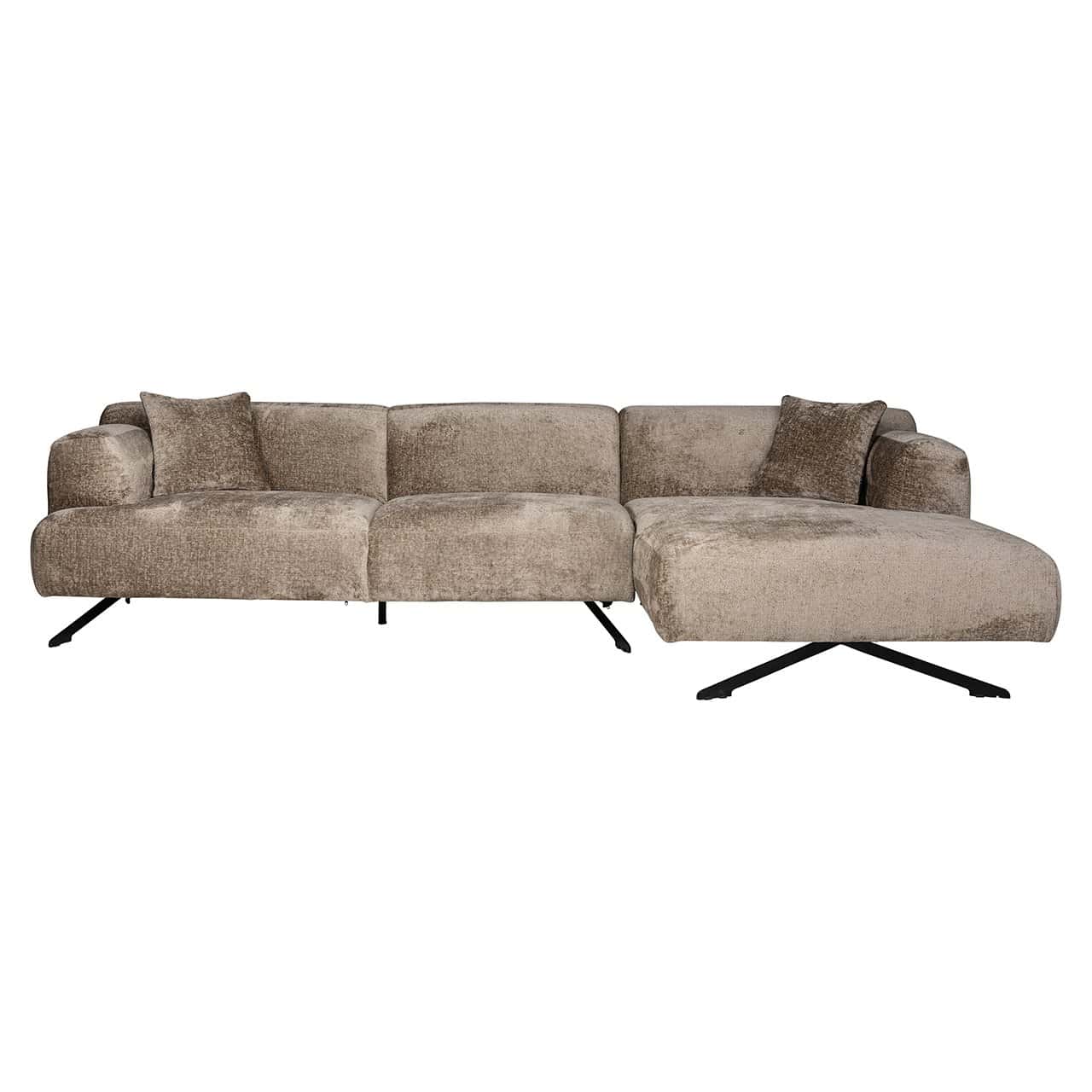 S5139 TAUPE CHENILLE - Sofa Donovan 3-osobowa + salon prawy (Bergen 104 szenil ciemnoszary)