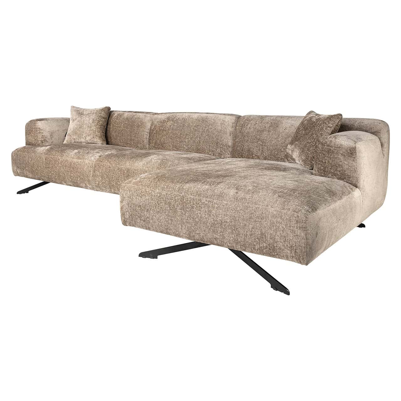 S5139 TAUPE CHENILLE - Sofa Donovan 3-osobowa + salon prawy (Bergen 104 szenil ciemnoszary)