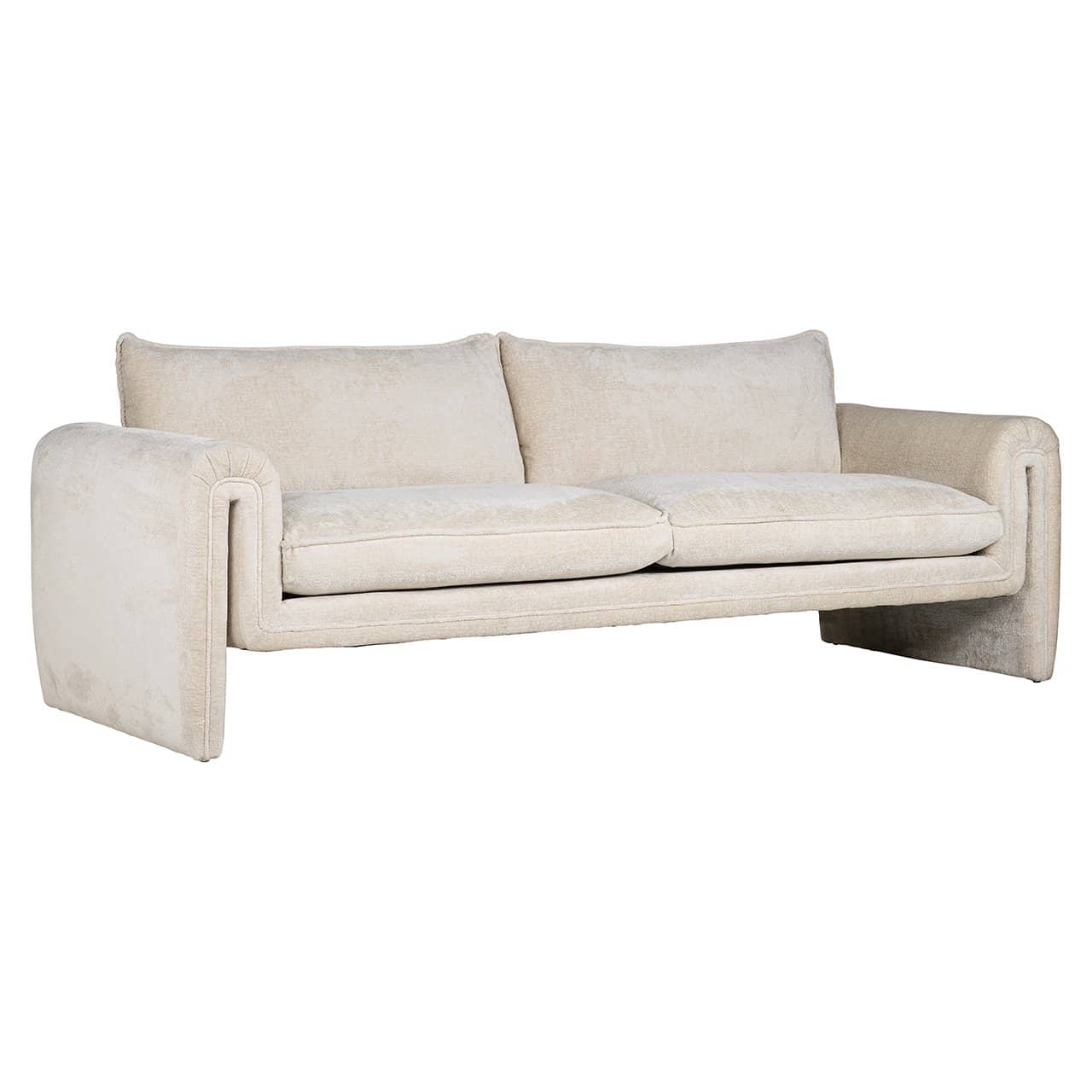 S5143 WHITE CHENILLE - Sofa Sandro biała szenilowa (Bergen 900 biała szenilowa)