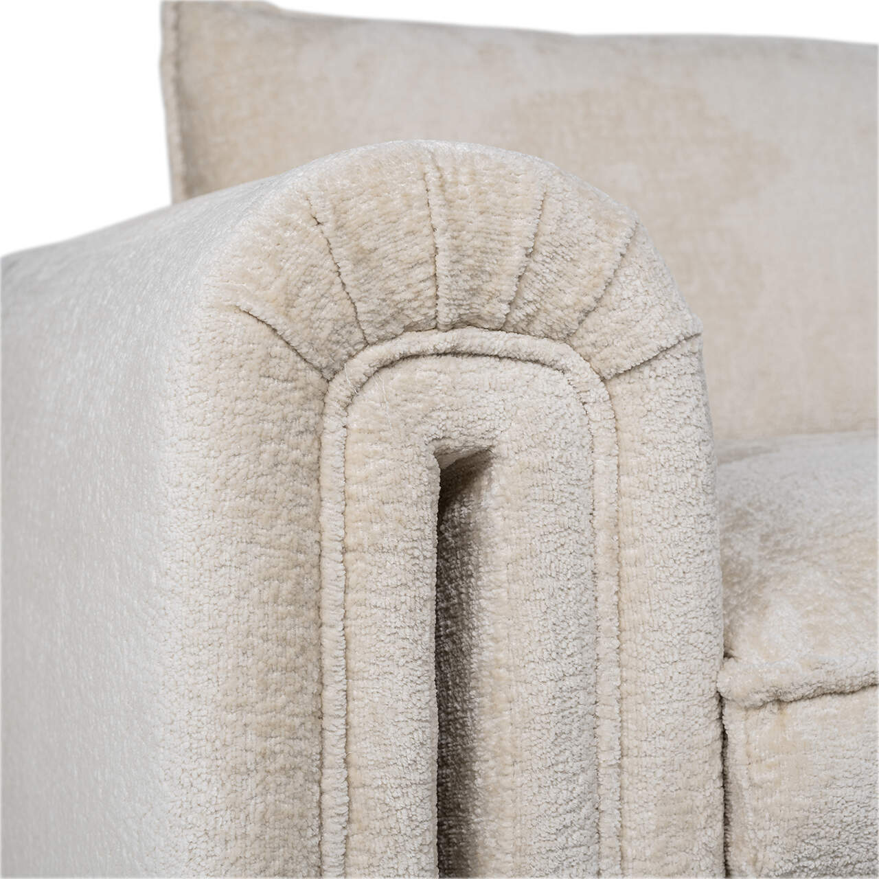 S5143 WHITE CHENILLE - Sofa Sandro biała szenilowa (Bergen 900 biała szenilowa)