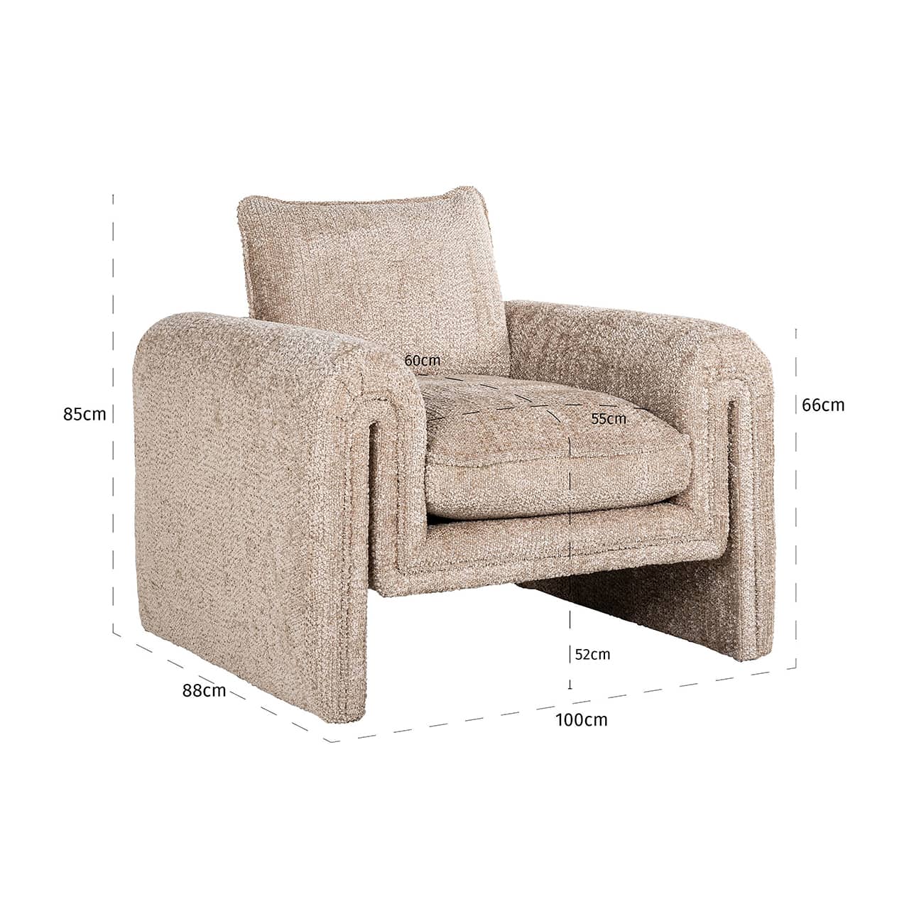 S5144 LOVELY BEIGE - Fotel Sandro piękny beż (Be Lovely 170 Beige)