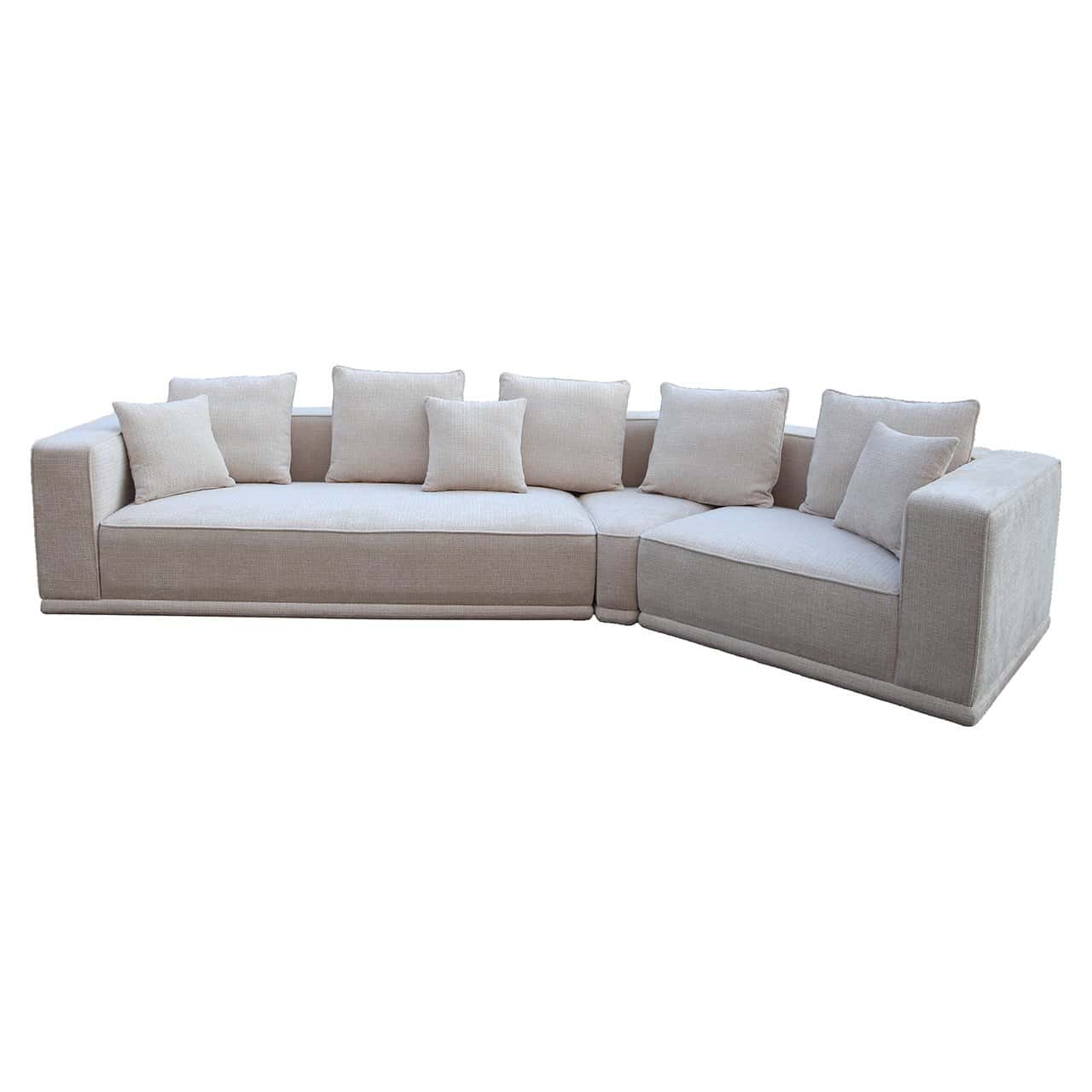 S5149 BEIGE CHENILLE - Sofa Lusso 4-osobowa beżowa szenilowa (Niagara 902 beżowa)