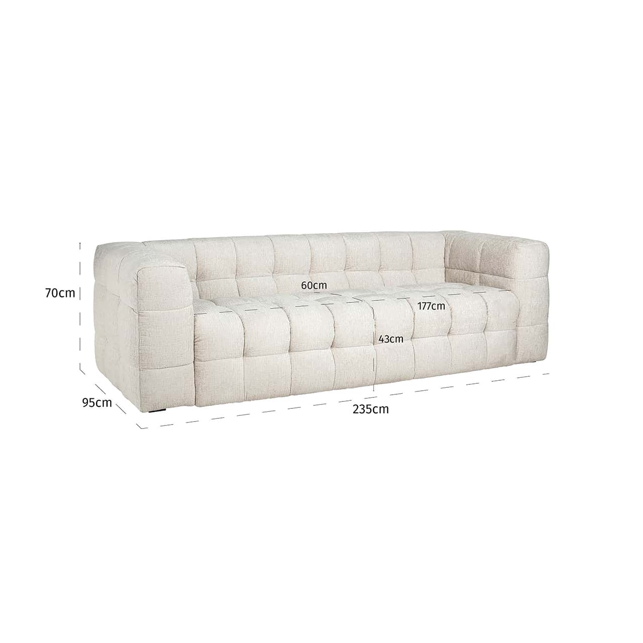 S5151 FR CREAM FUSION - Sofa Merrol kremowa fusion trudnopalna