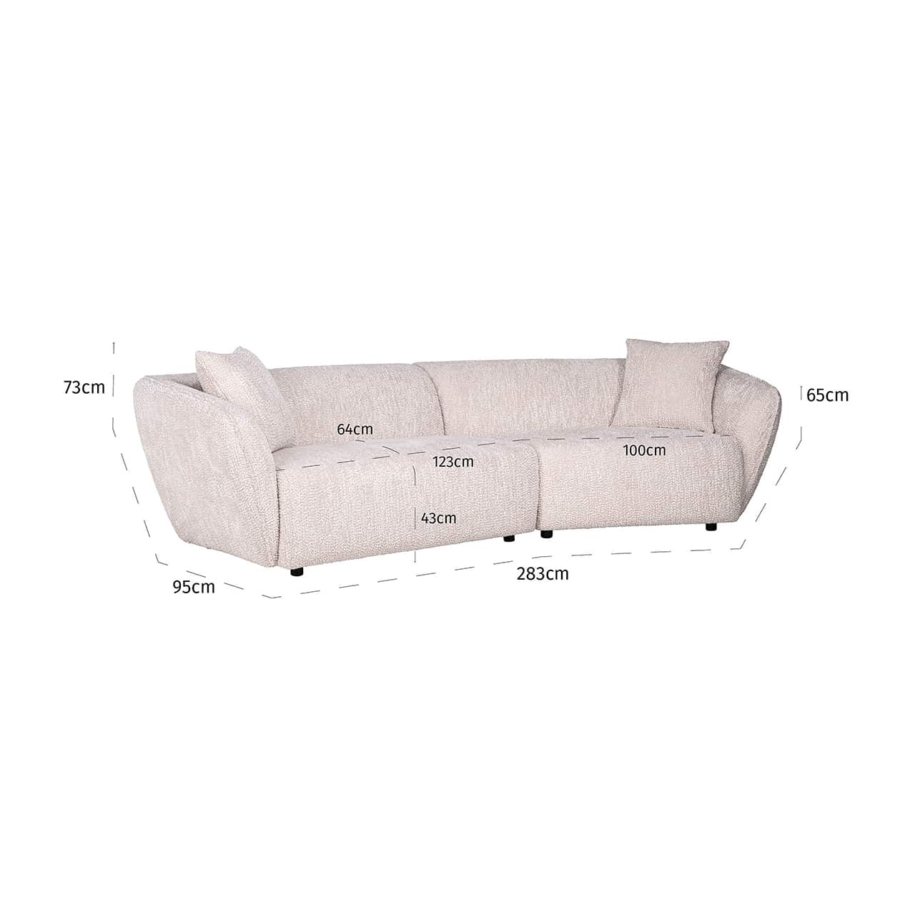 S5154 LOVELY CREAM - Sofa Armand śliczny kremowy (Be Lovely 11 Cream)