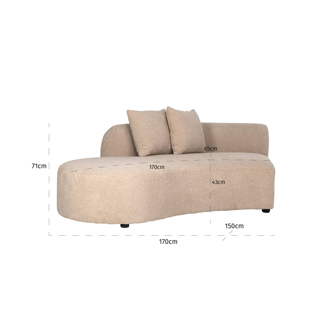 S5200-OTML SAND FURRY - Sofa Grayson otomana lewa piaskowa futrzana|w całości tapicerowana prawa (Himalaya 902 piaskowy futrzany)