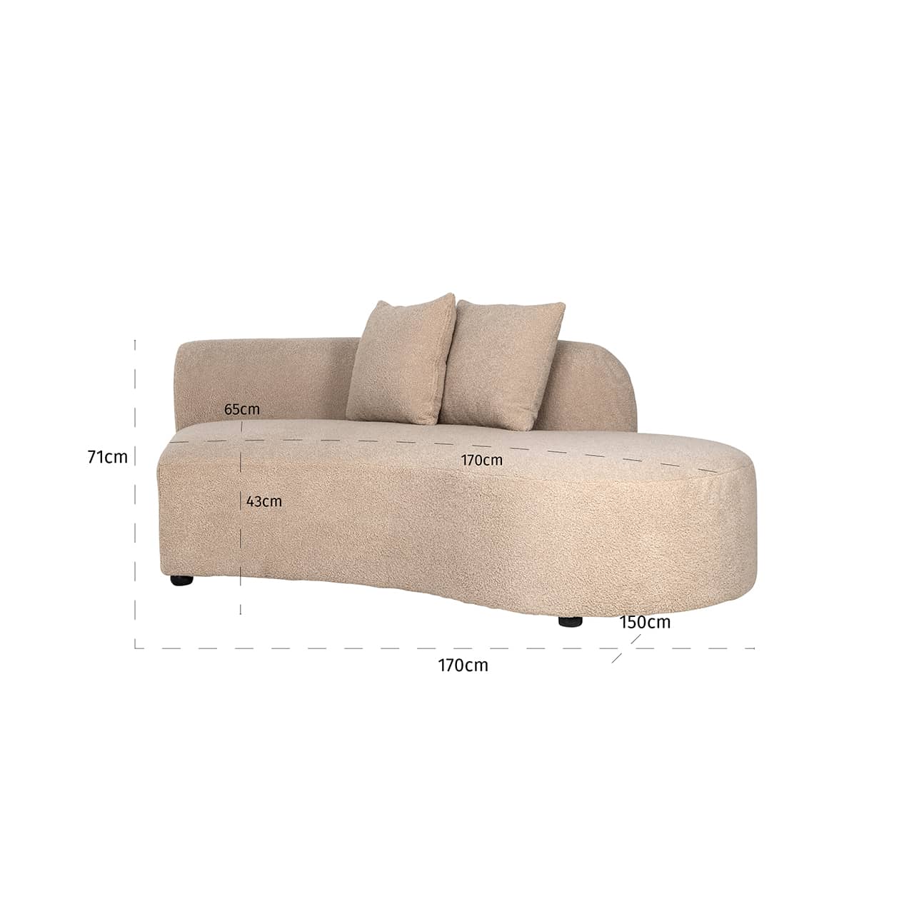 S5200-OTMR SAND FURRY - Sofa Grayson otomana prawa piaskowa futrzana|w całości tapicerowana lewa (Himalaya 902 piaskowy futrzany)