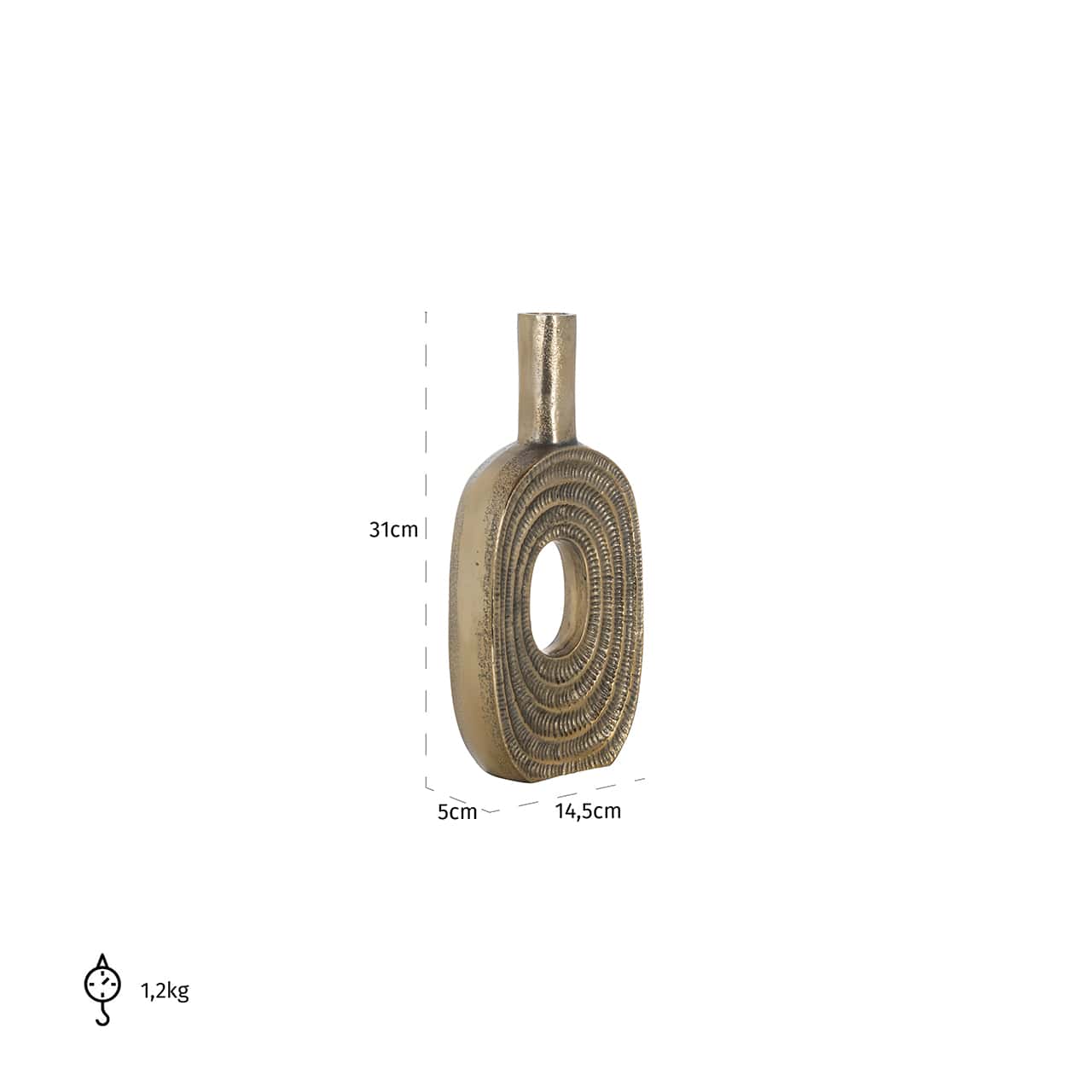 -VA-0245 - Wazon Emar mały (Szczotkowane Złoto)