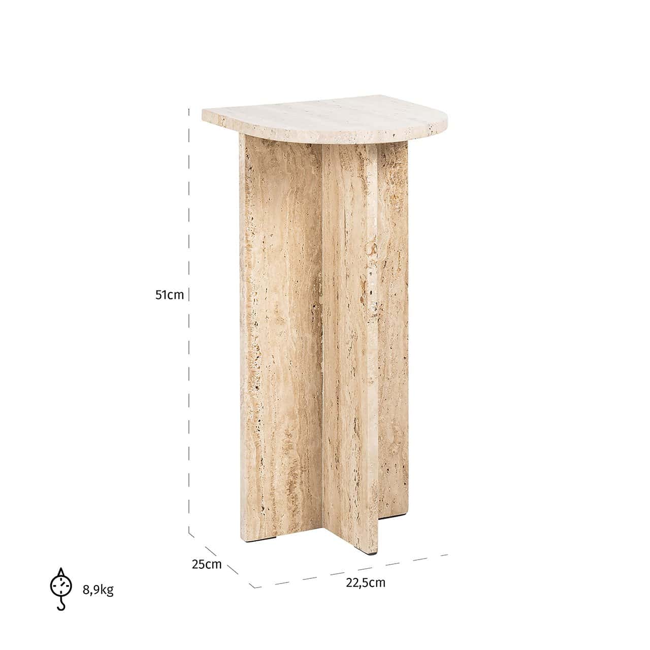 825275 - Stolik końcowy Costello (beżowy)