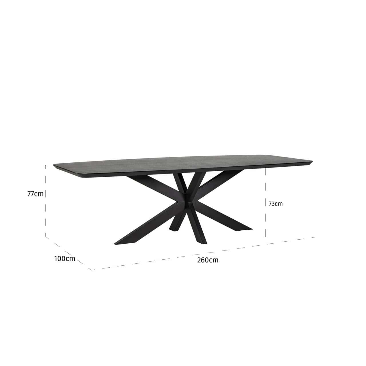8815 BLACK - Stół do jadalni Bonvoy czarny 260 (Czarny)