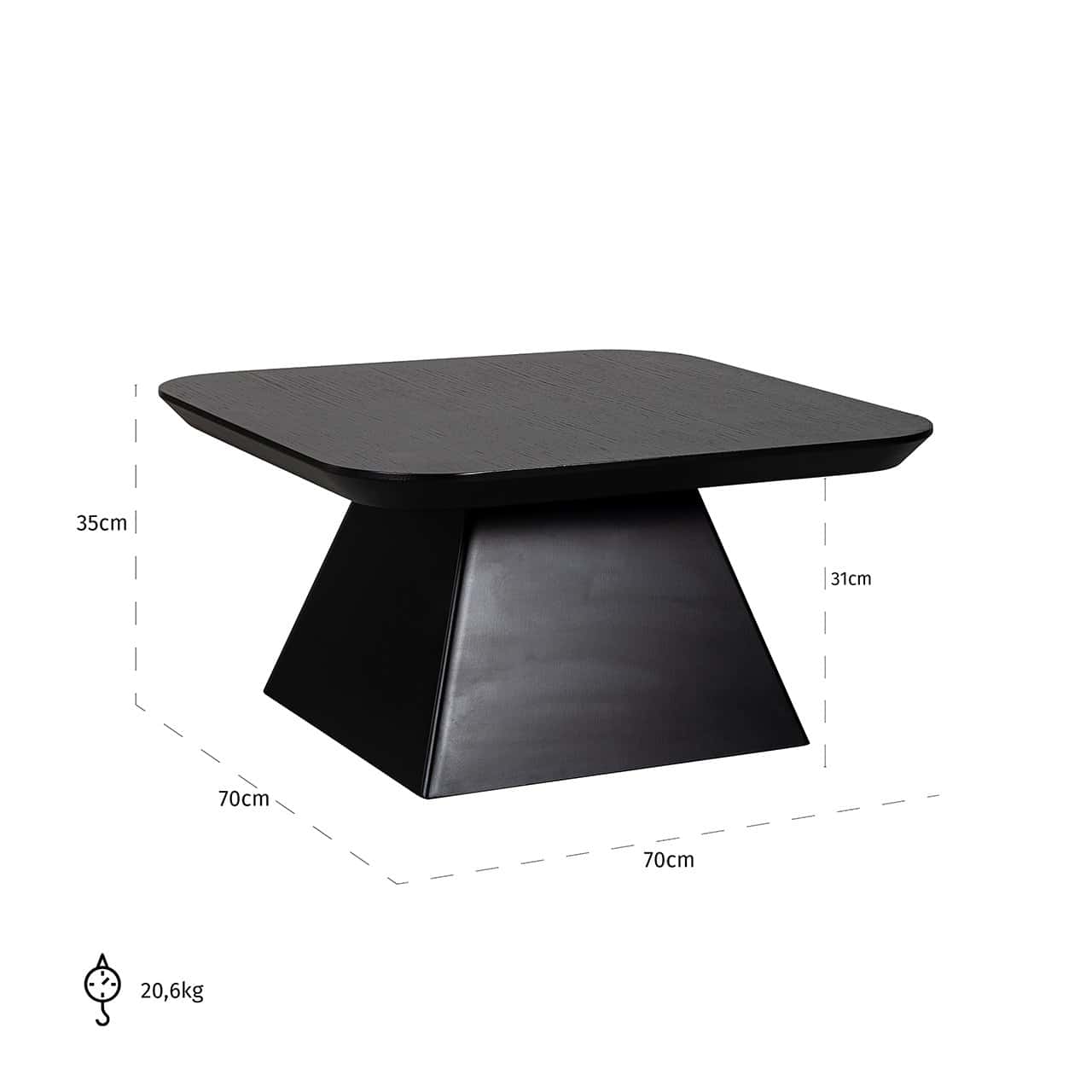 8816 BLACK - Stolik kawowy Bonvoy czarny (Czarny)