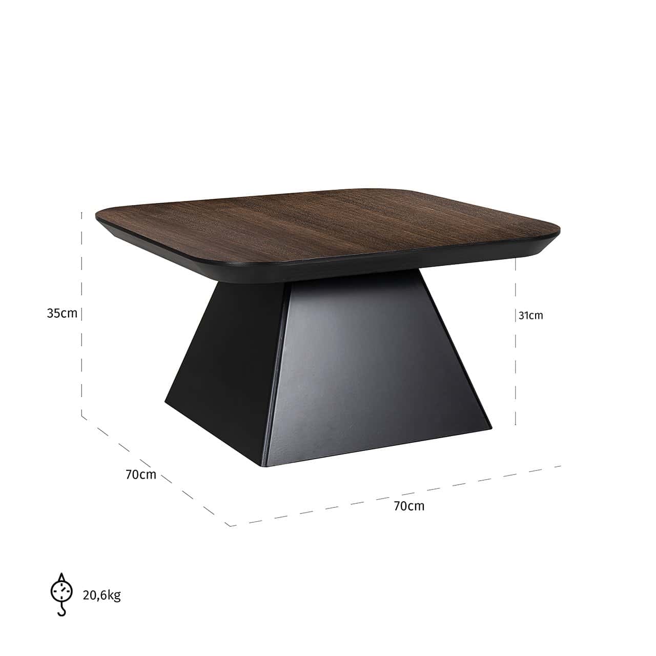 8816 BROWN - Stolik kawowy Bonvoy brązowy (Brązowy)