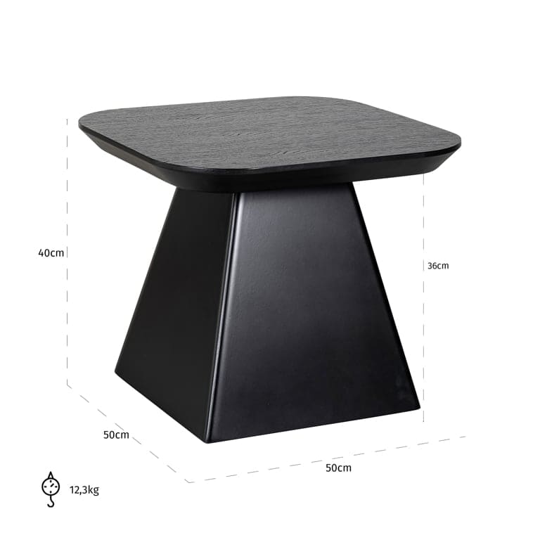 8817 BLACK - Stolik końcowy Bonvoy czarny (Czarny)