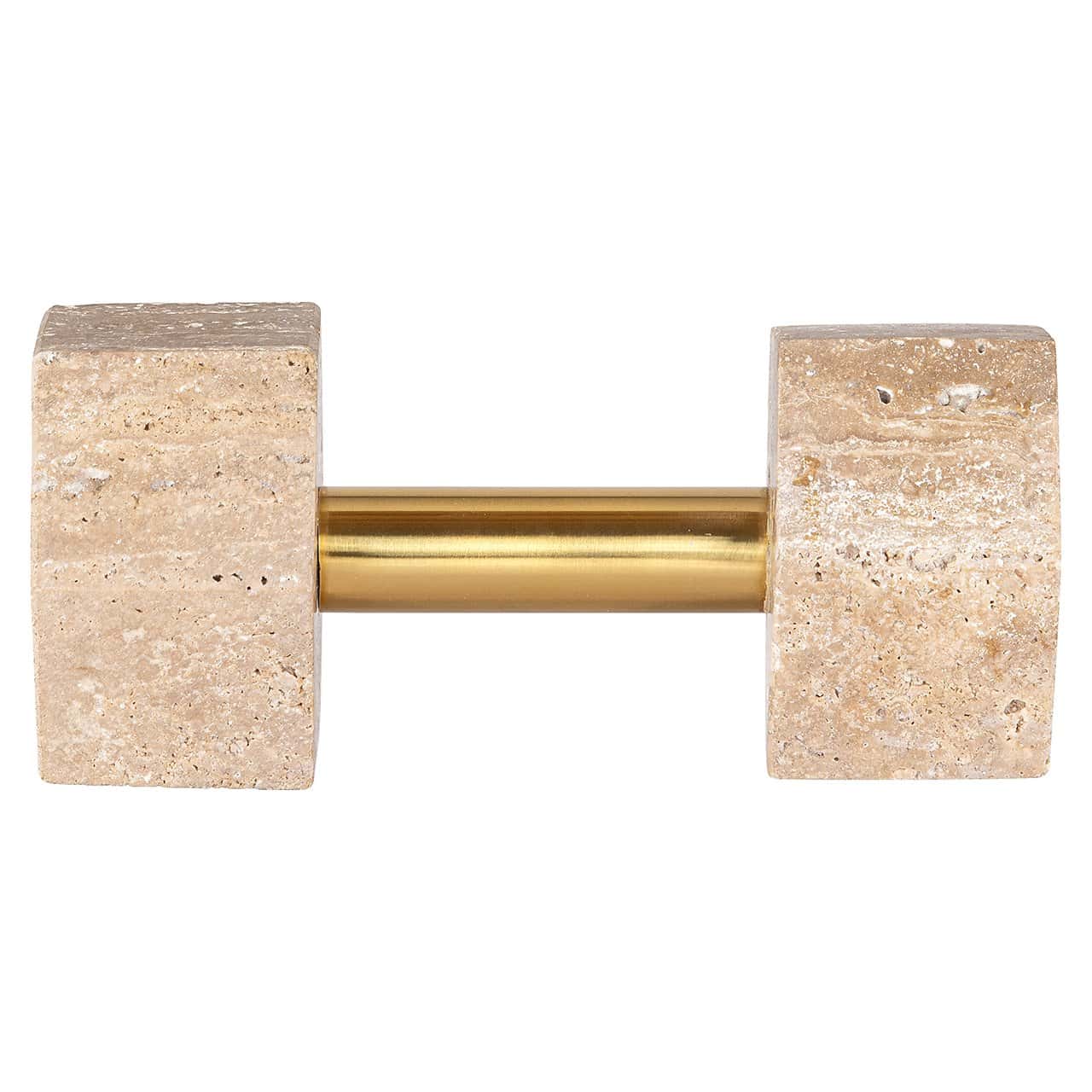 -AD-0052 - Obiekt dekoracyjny Dumble beżowy / błyszczący mosiądz (Beżowy)
