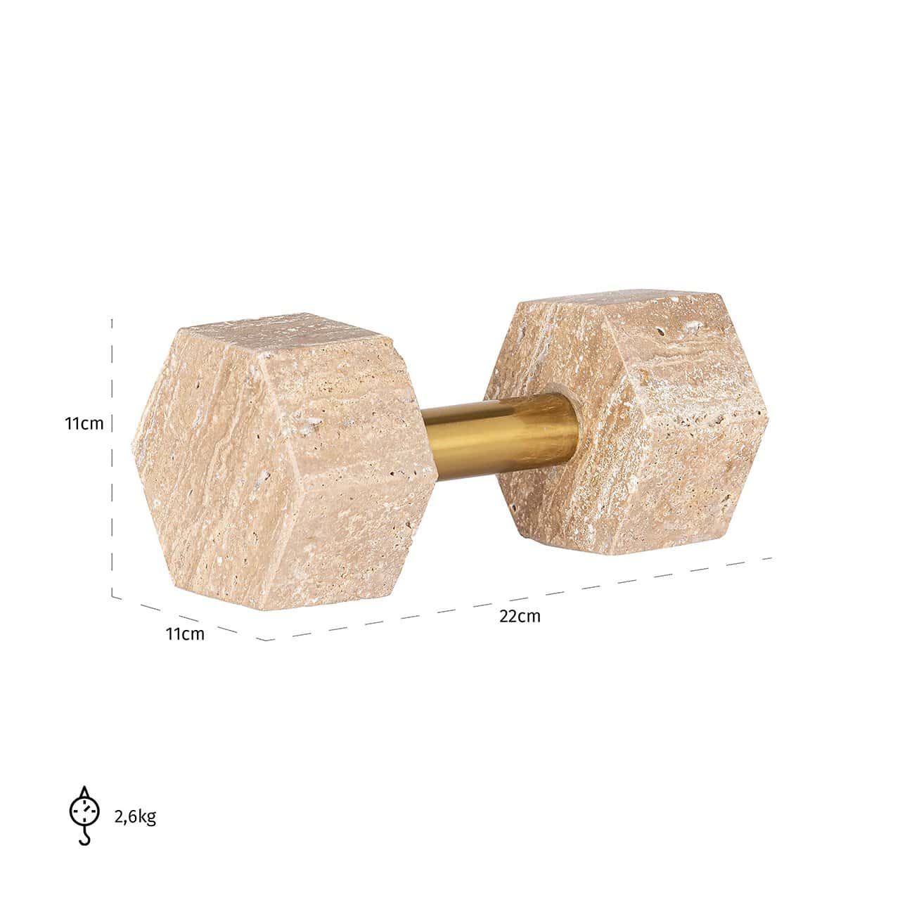 -AD-0052 - Obiekt dekoracyjny Dumble beżowy / błyszczący mosiądz (Beżowy)