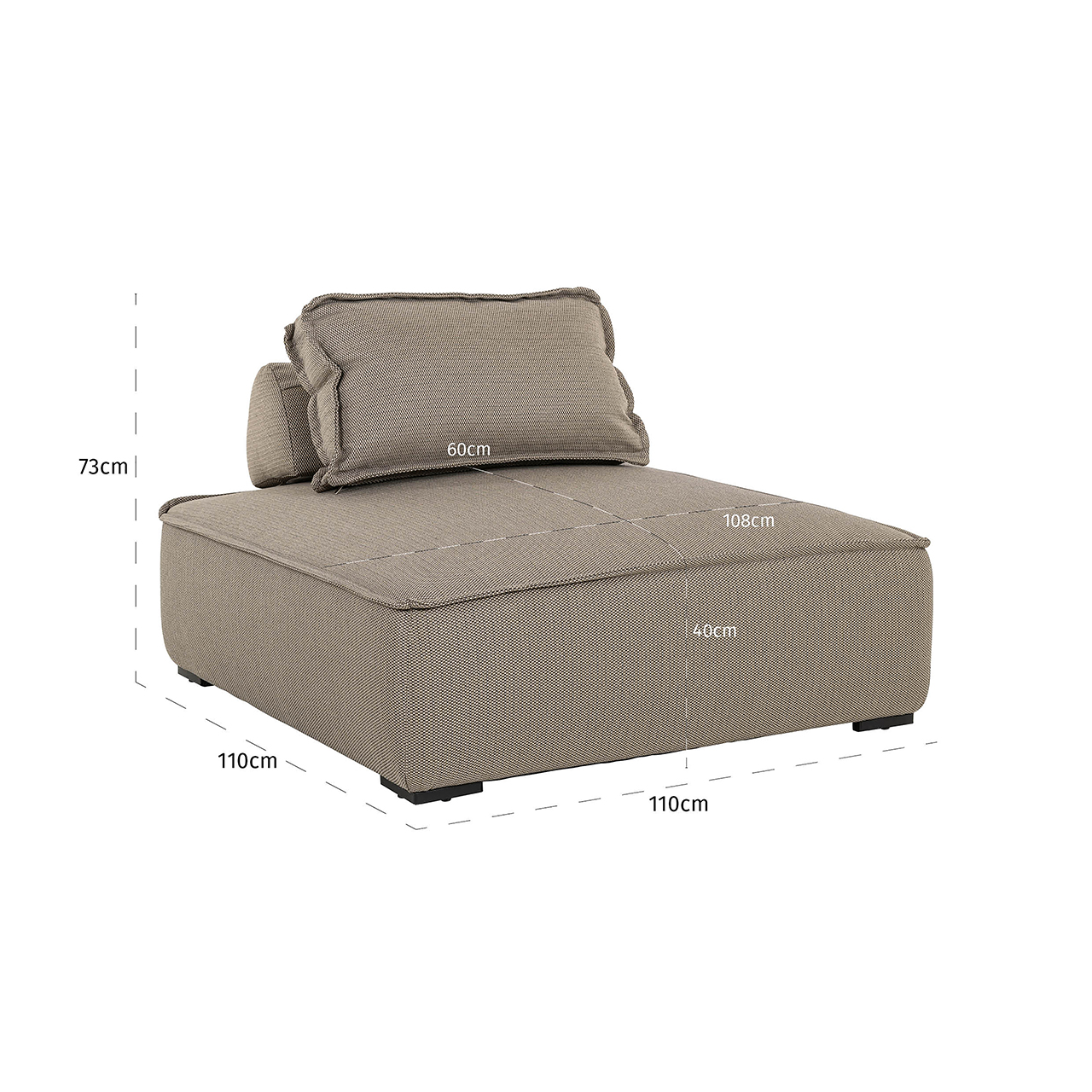 8731 TAUPE - Element wypoczynkowy na świeżym powietrzu Jondal ciemnoszary (22085 Taupe)