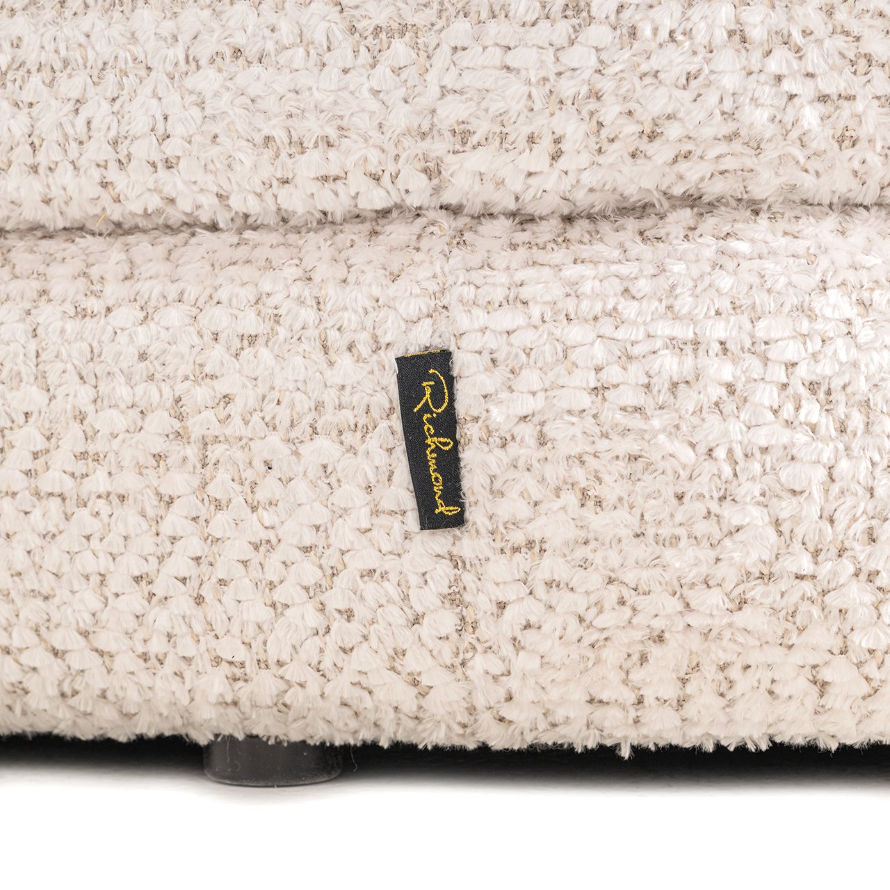 S4616 LOVELY CREAM - Puf i podnóżek Camile piękny kremowy