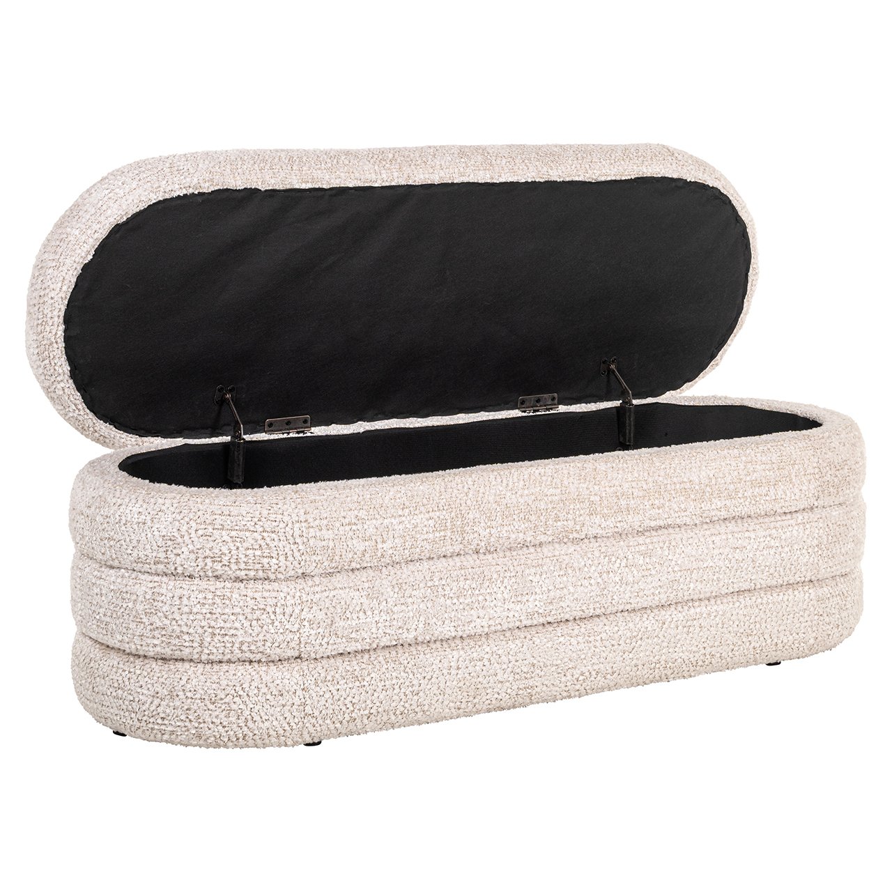 S4616 LOVELY CREAM - Puf i podnóżek Camile piękny kremowy