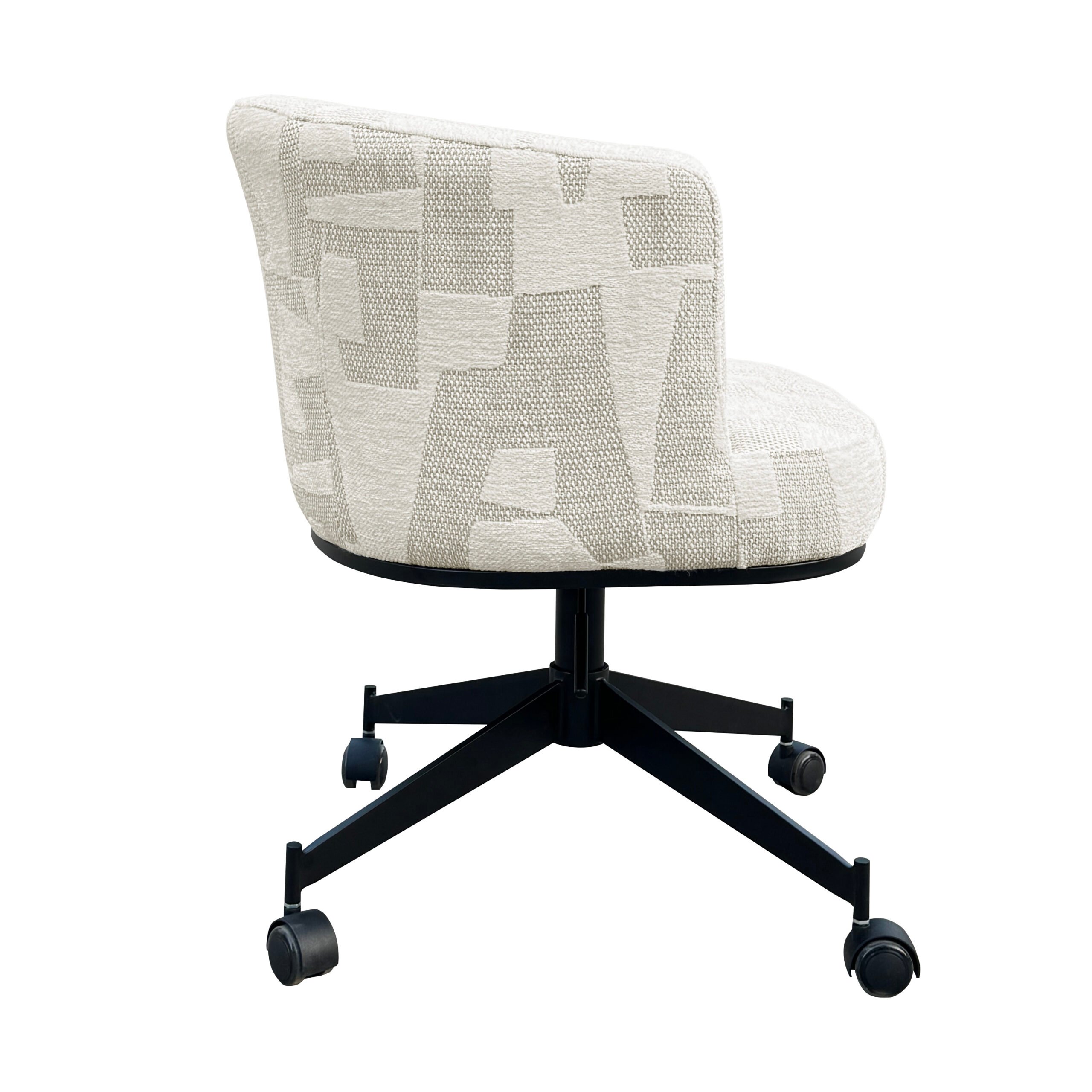 S4758 BEIGE GRAFFIC - Fotel obrotowy Rochenne z kółkami beżowy graffic (Beżowy graffic)