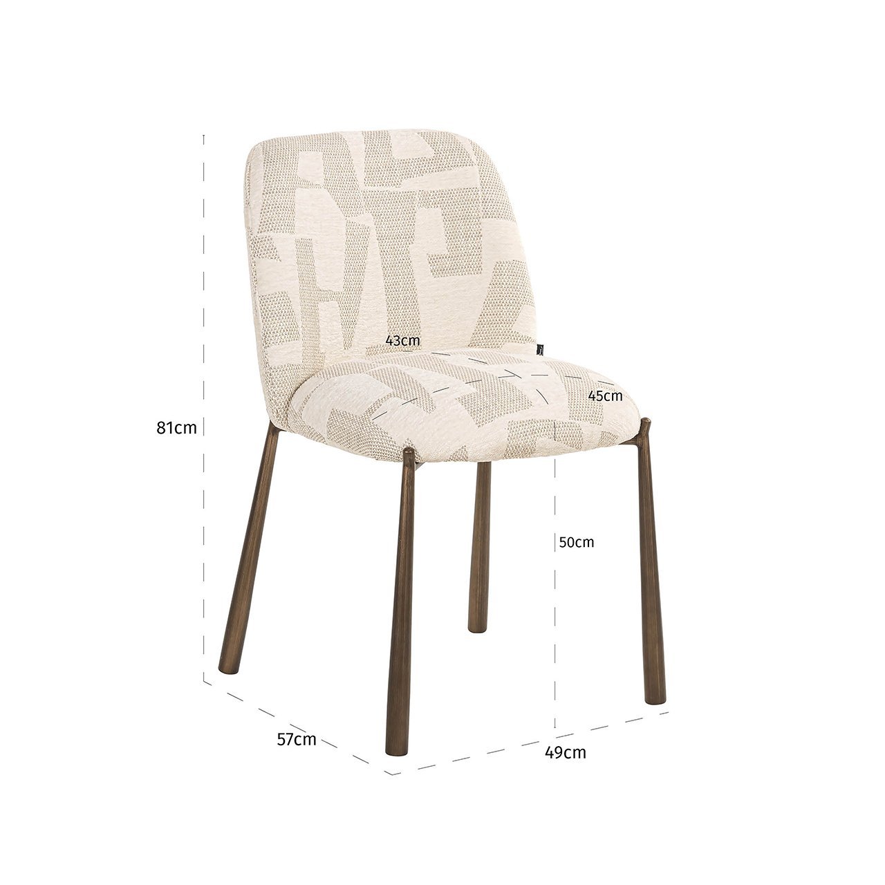 S4776 BEIGE GRAFFIC - Krzesło Lana beżowe graffic (zestaw 2 sztuk) (Beżowe graffic)
