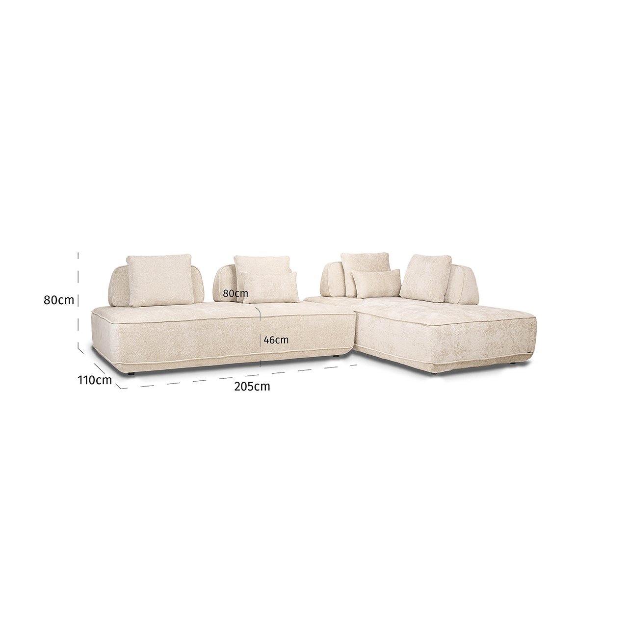 S5182 CREAM UNICORN - Sofa Tudor kremowy jednorożec ruchome oparcie