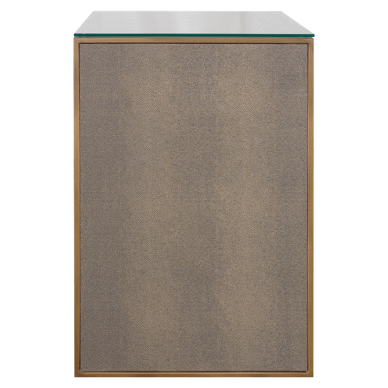 7539 - Stolik nocny Bloomville brązowy z szklanym blatem