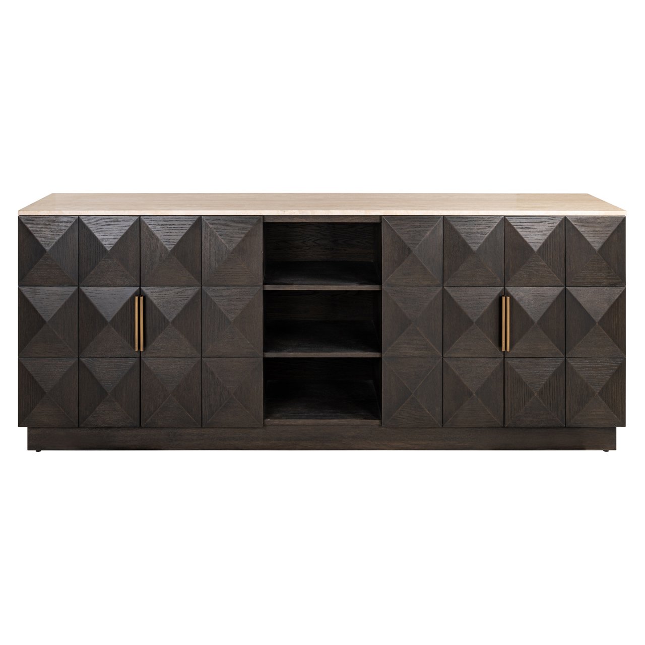 7878 - Komoda Claremont brązowa 4-drzwiowa 2-półki