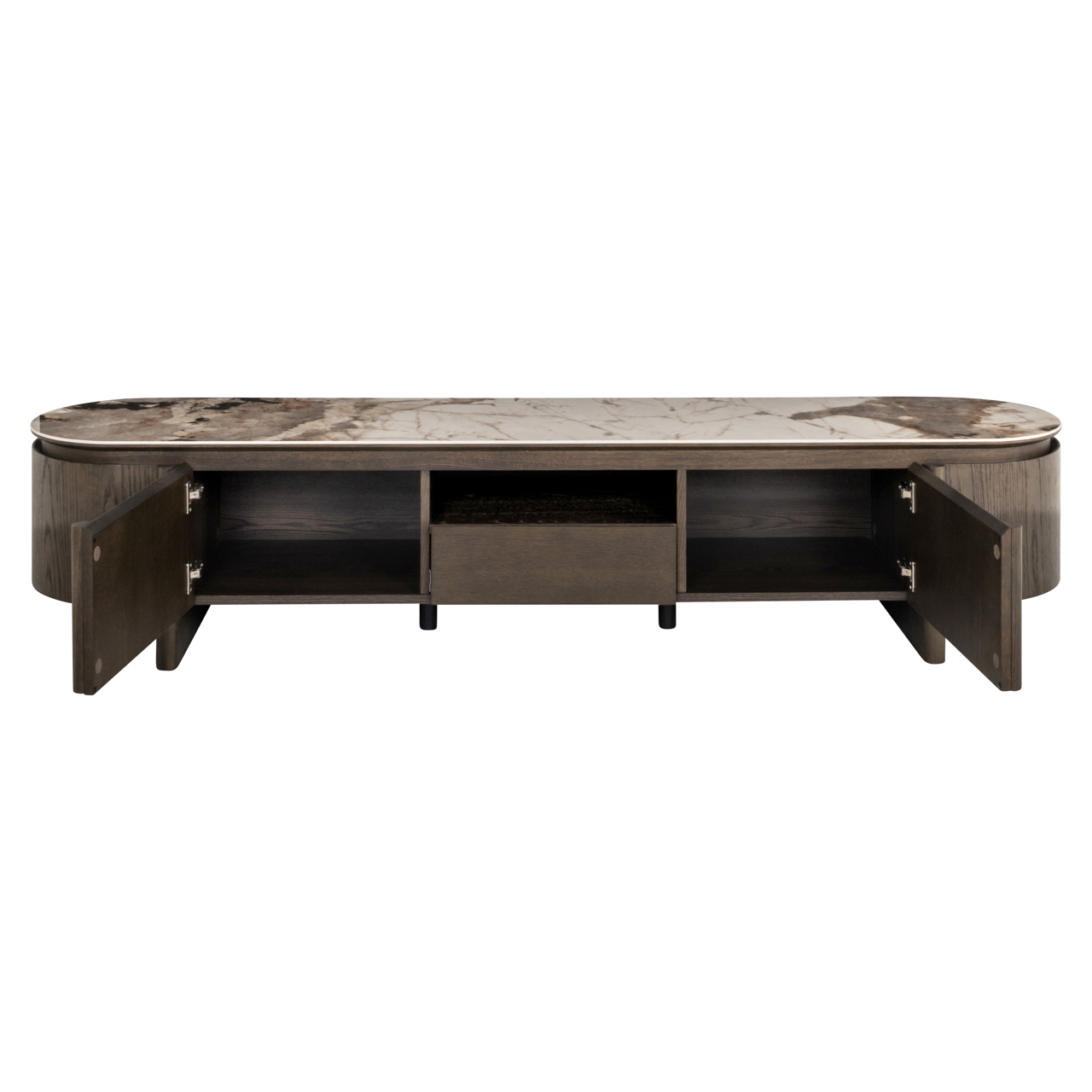 8791 - Szafka RTV Langford brązowa