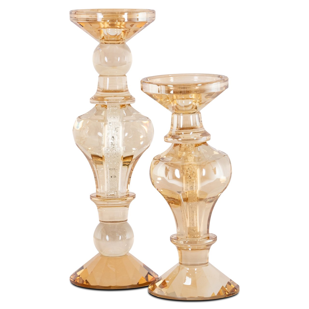 -KA-0330 - Świecznik Dilan bursztynowy duży