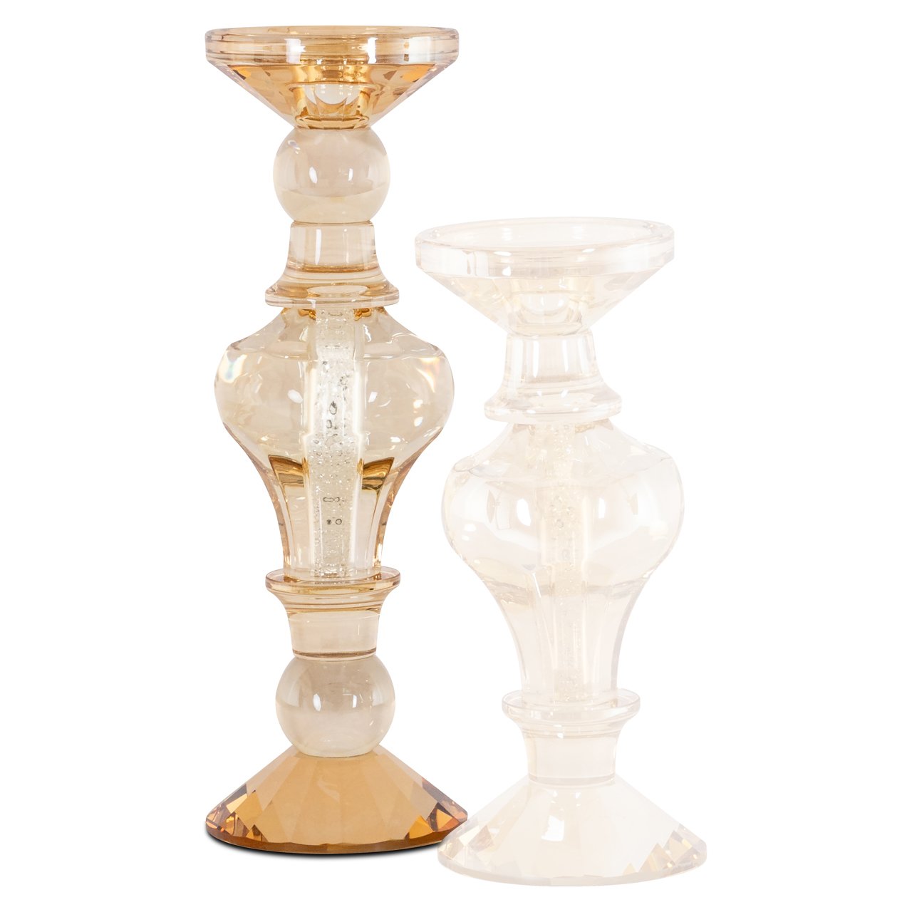 -KA-0330 - Świecznik Dilan bursztynowy duży