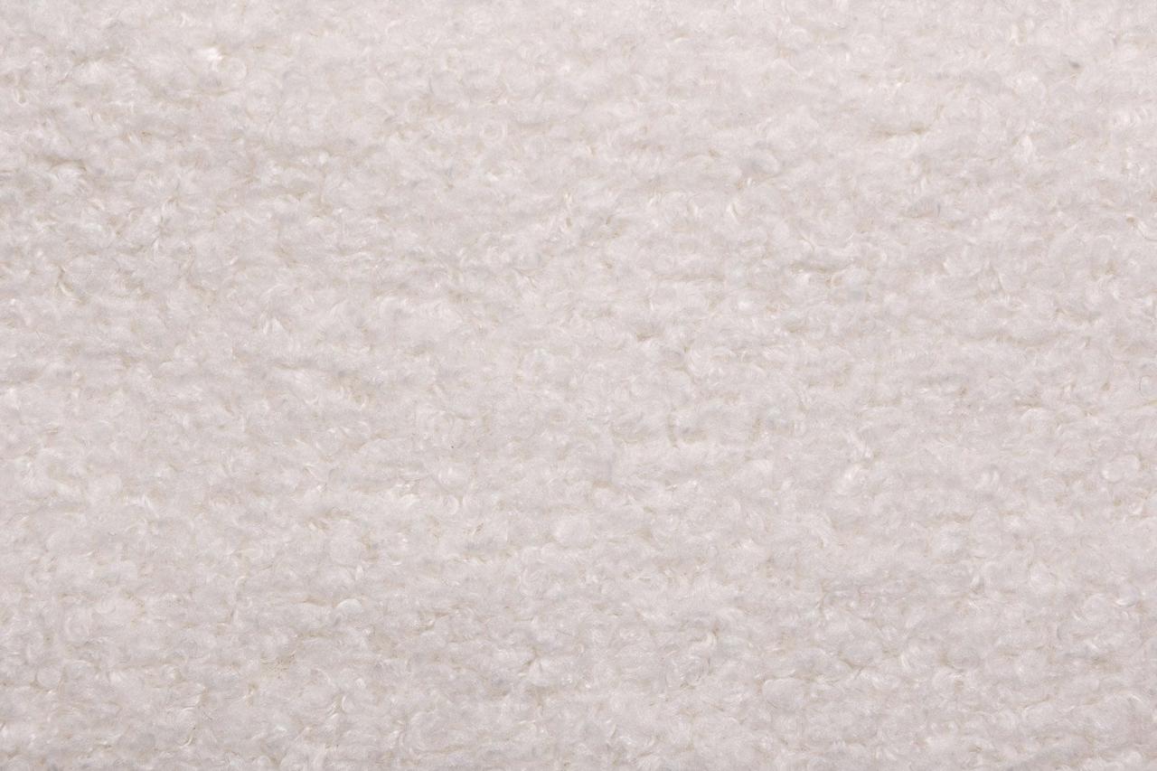 S4489 WHITE FURRY - Fotel wypoczynkowy Teddy biały futrzany obrotowy