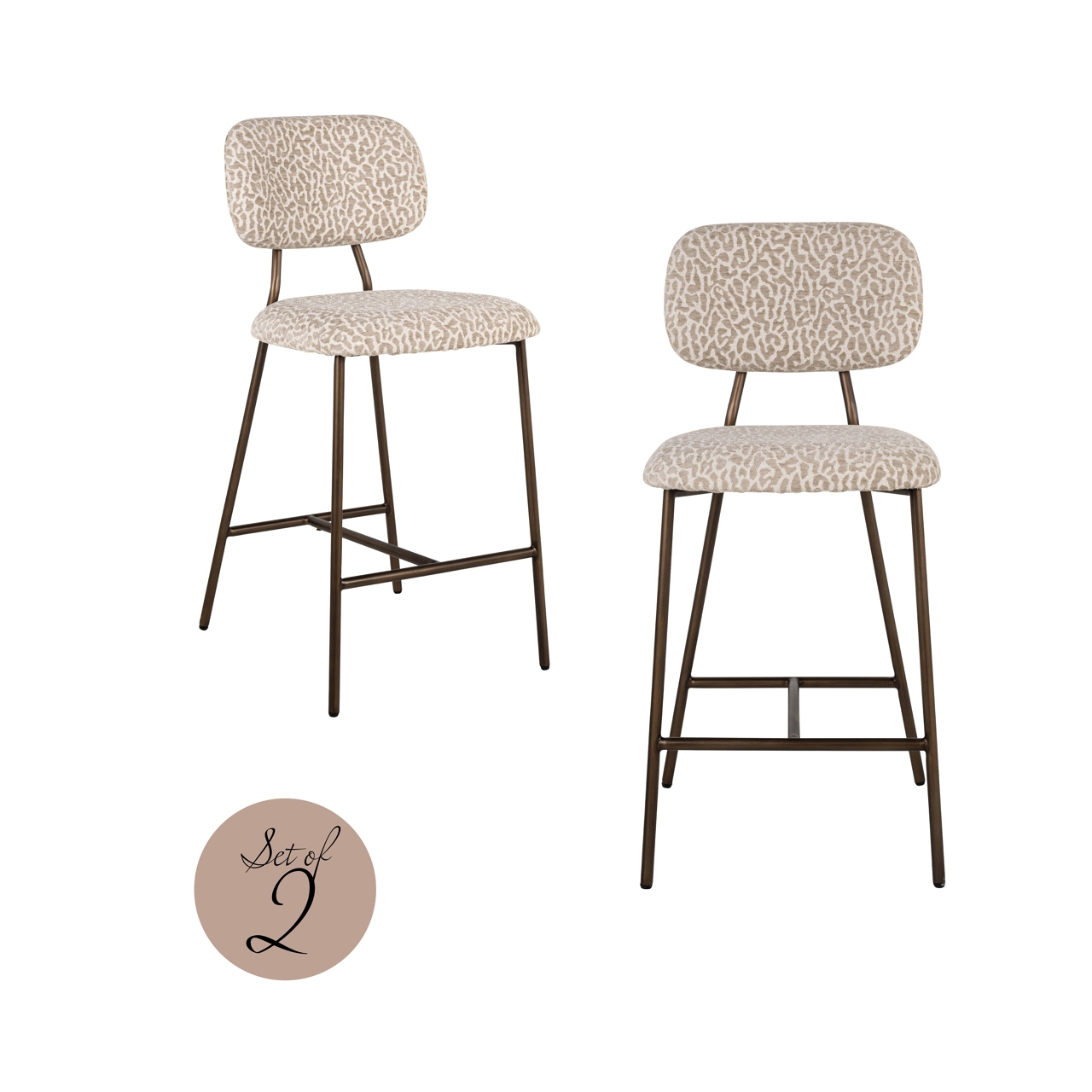 S4522 FR BEIGE LEOPARD - Hoker barowy Xenia beżowy w panterkę