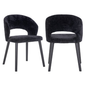 S4560 BLACK CHENILLE - Krzesło do jadalni Savoy czarne szenilowe