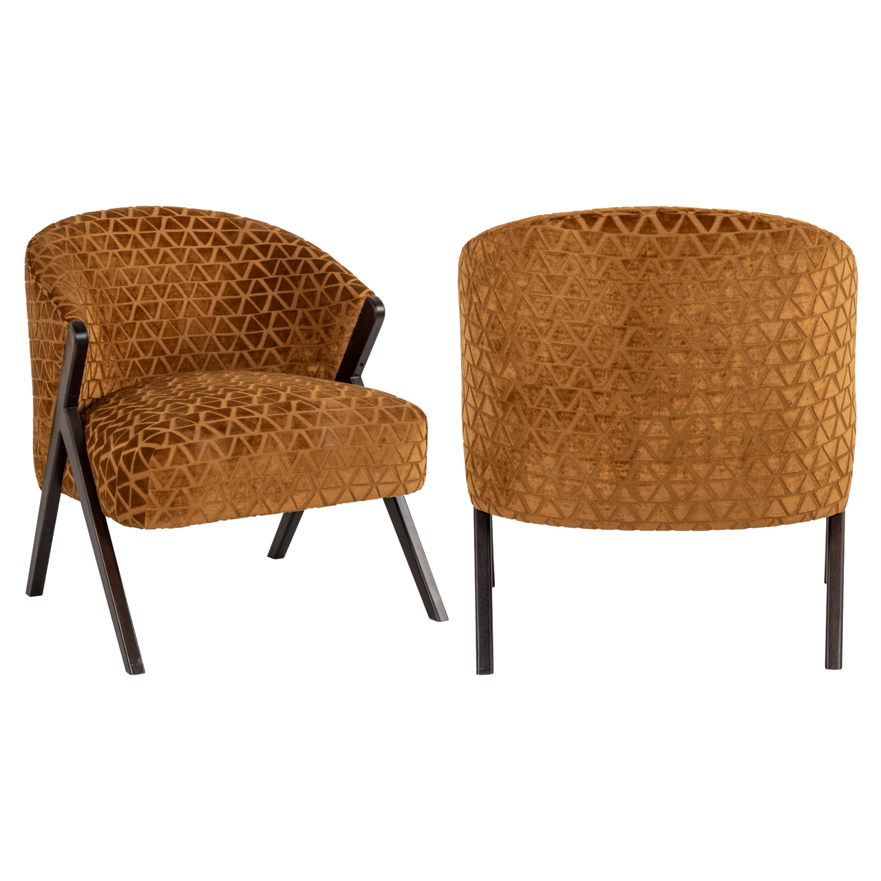 S4591 GOLD TRIANGLE - Fotel wypoczynkowy Mia w kolorze starego złota trójkąt