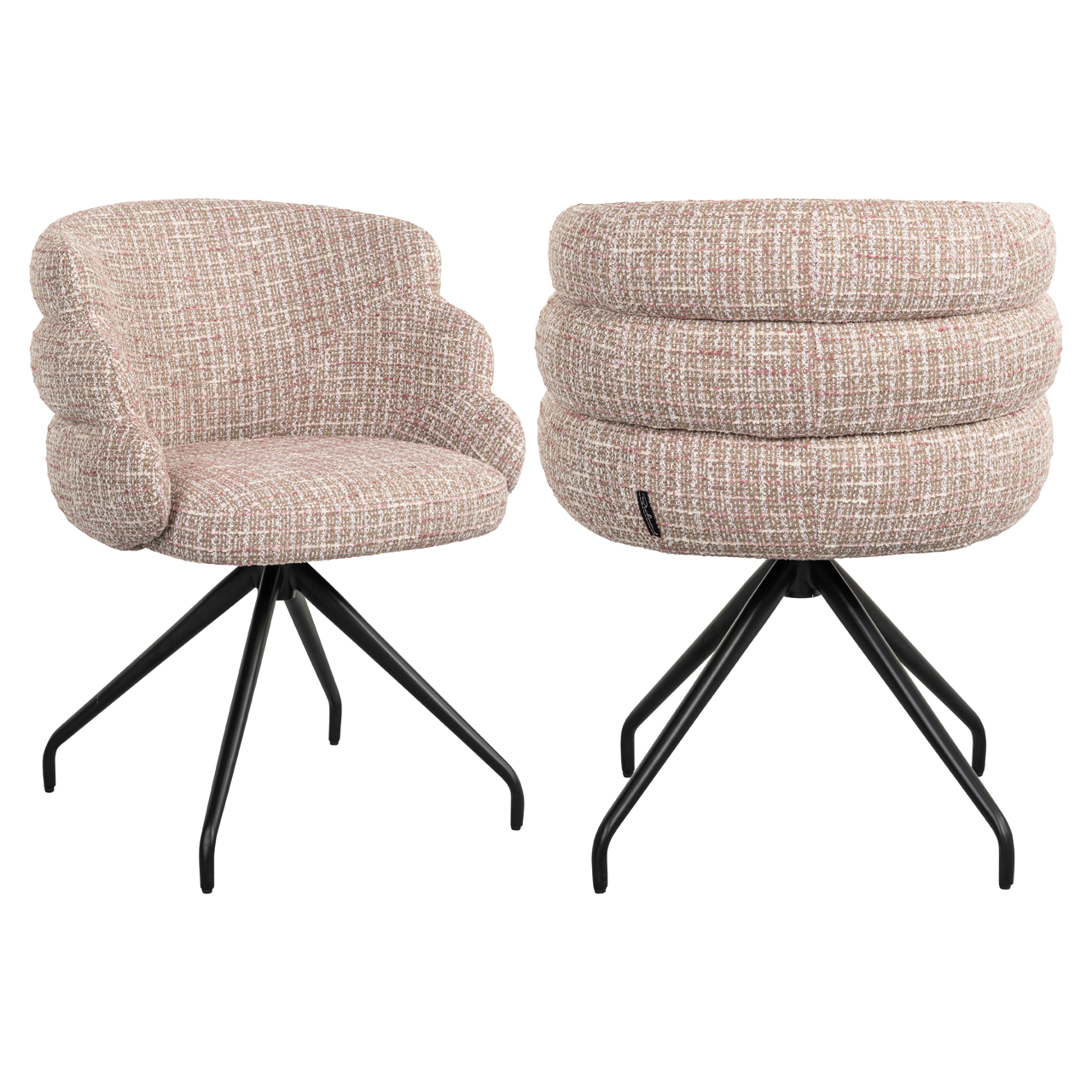 S4629 TRENDY ROSE - Krzesło do jadalni Kayla modne różowe obrotowe