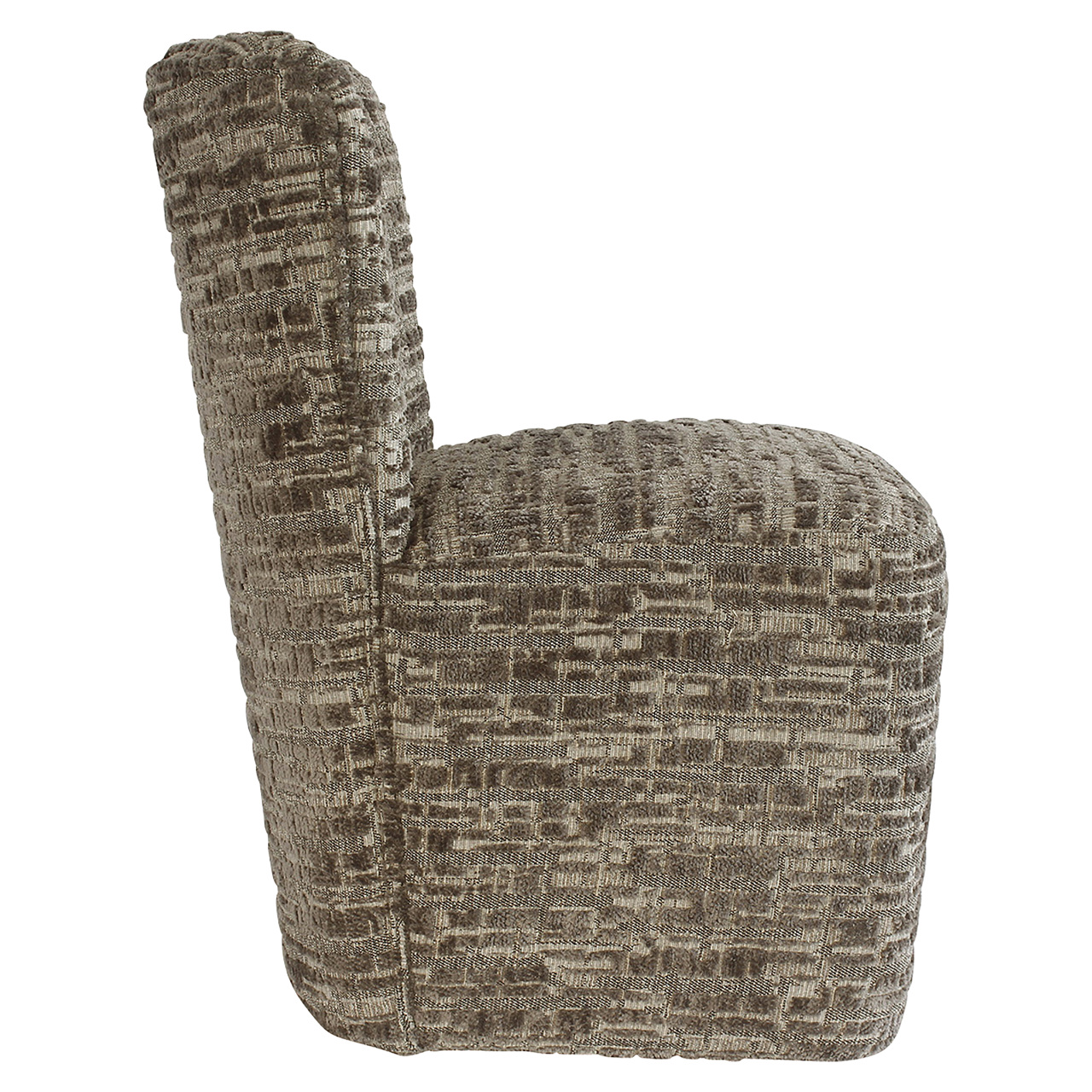 S4774 GREIGE DALIA - Krzesło do jadalni Lorain szare na kółkach