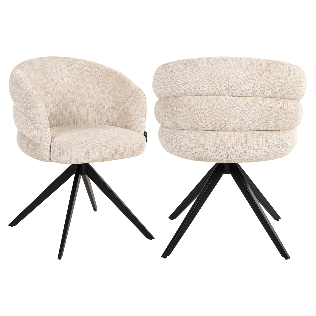 S4781 FR BEIGE CHENILLE - Krzesło do jadalni Serenity niagara beżowe obrotowe ognioodporne