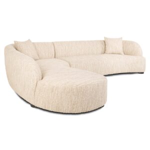 S5187 BEIGE ANGORA - Sofa Pandora beżowa angora leżanka lewa