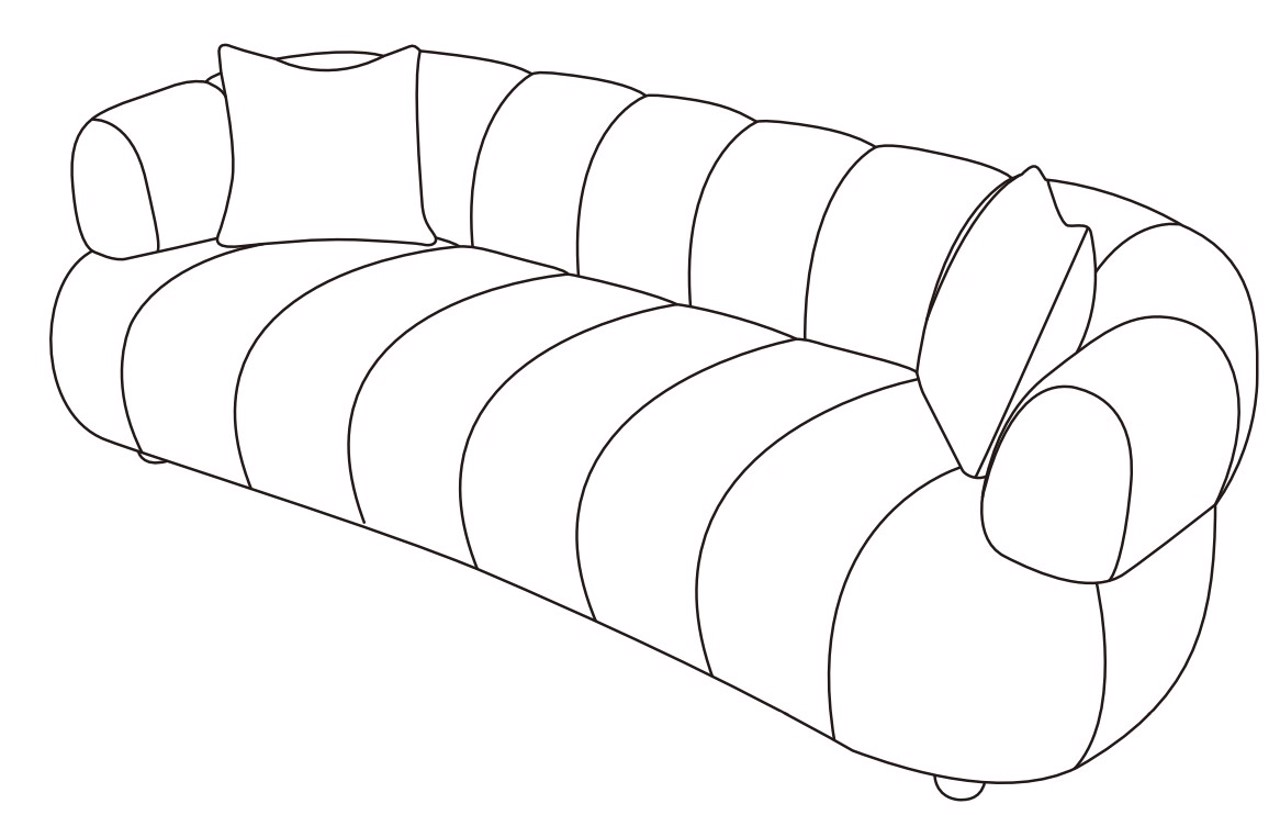 S5192 NATURAL FANCY - Sofa Amelia naturalna fantazyjna