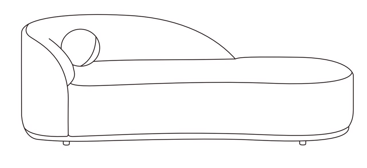 S5193 CREAM FANCY - Sofa Emma kremowa z elegancką leżanką