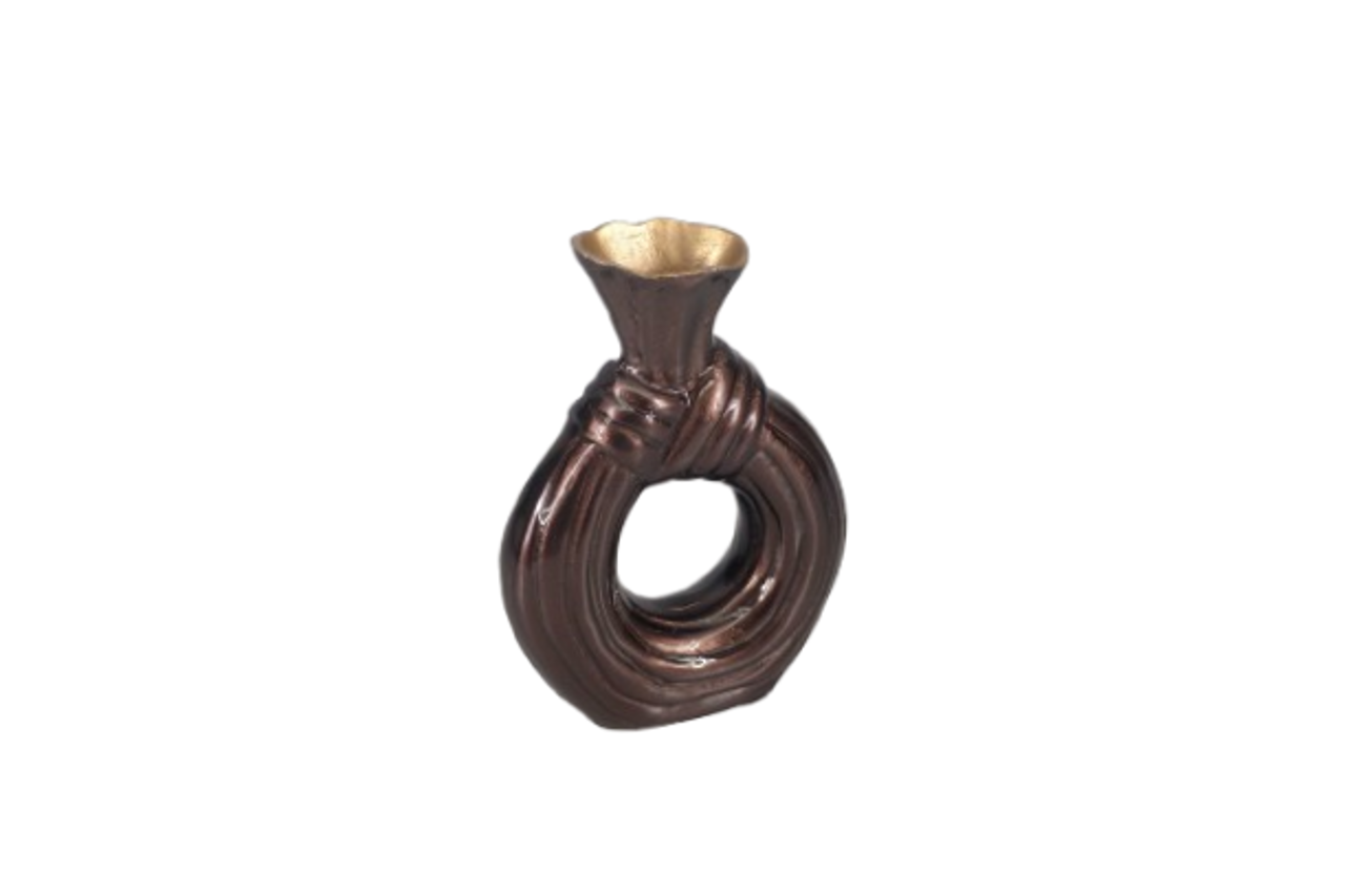 -VA-0424 - Wazon Suen ciemnobrązowy mały