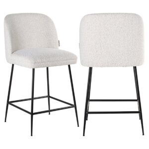 S4515 WHITE BOUCLÉ - Counter stool Pullitzer white bouclé