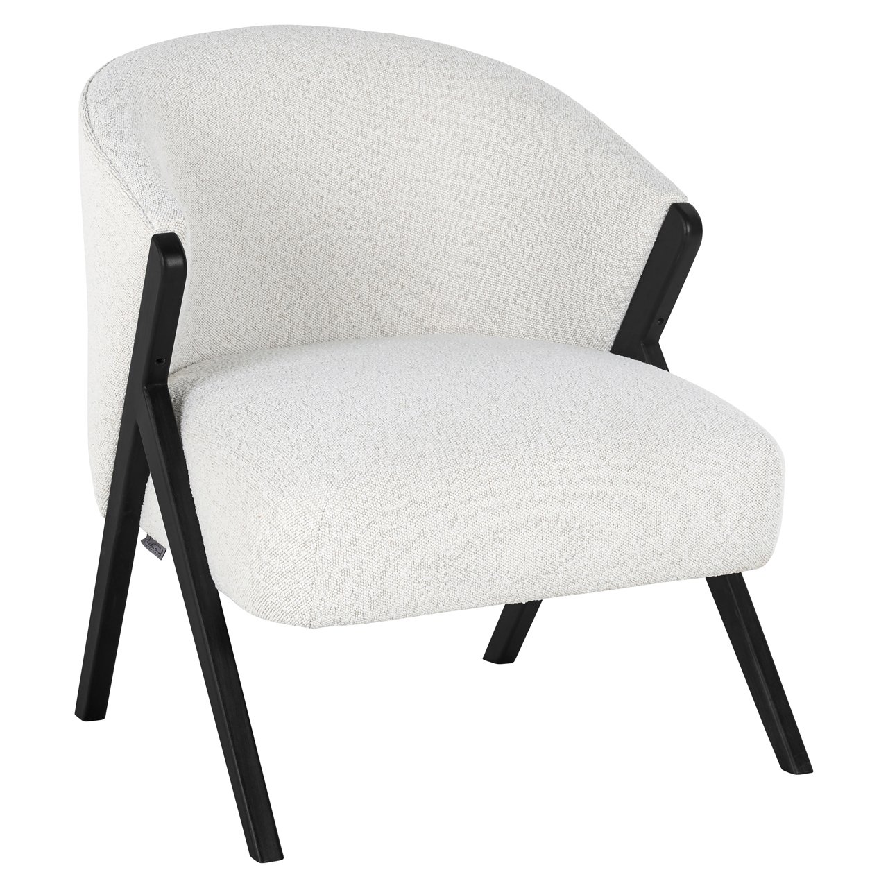 S4591 WHITE BOUCLÉ - Lounge chair Mia white bouclé