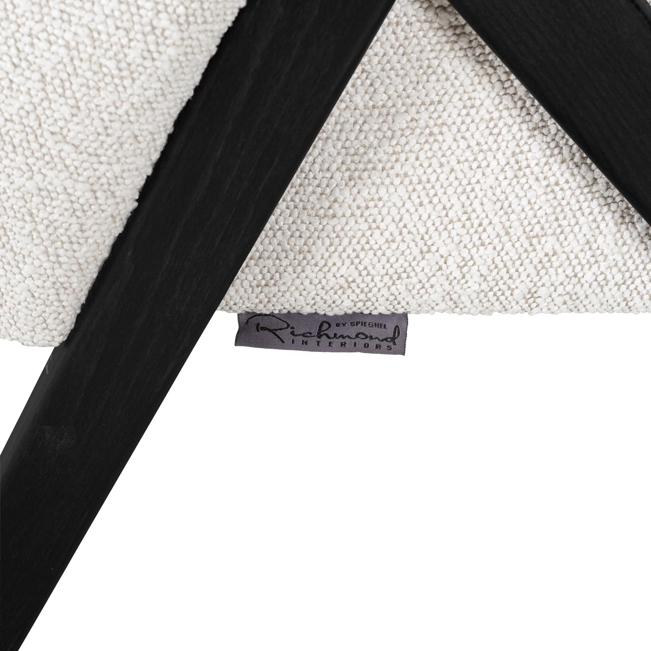 S4591 WHITE BOUCLÉ - Lounge chair Mia white bouclé