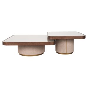 2202 - Coffee table Willox brown  including glass (Set of 2)