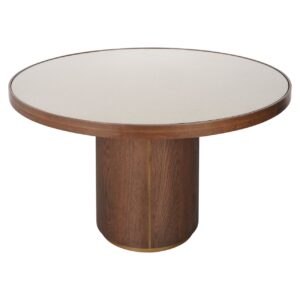 2207 - Dining table Willox brown 130Ø including glass
